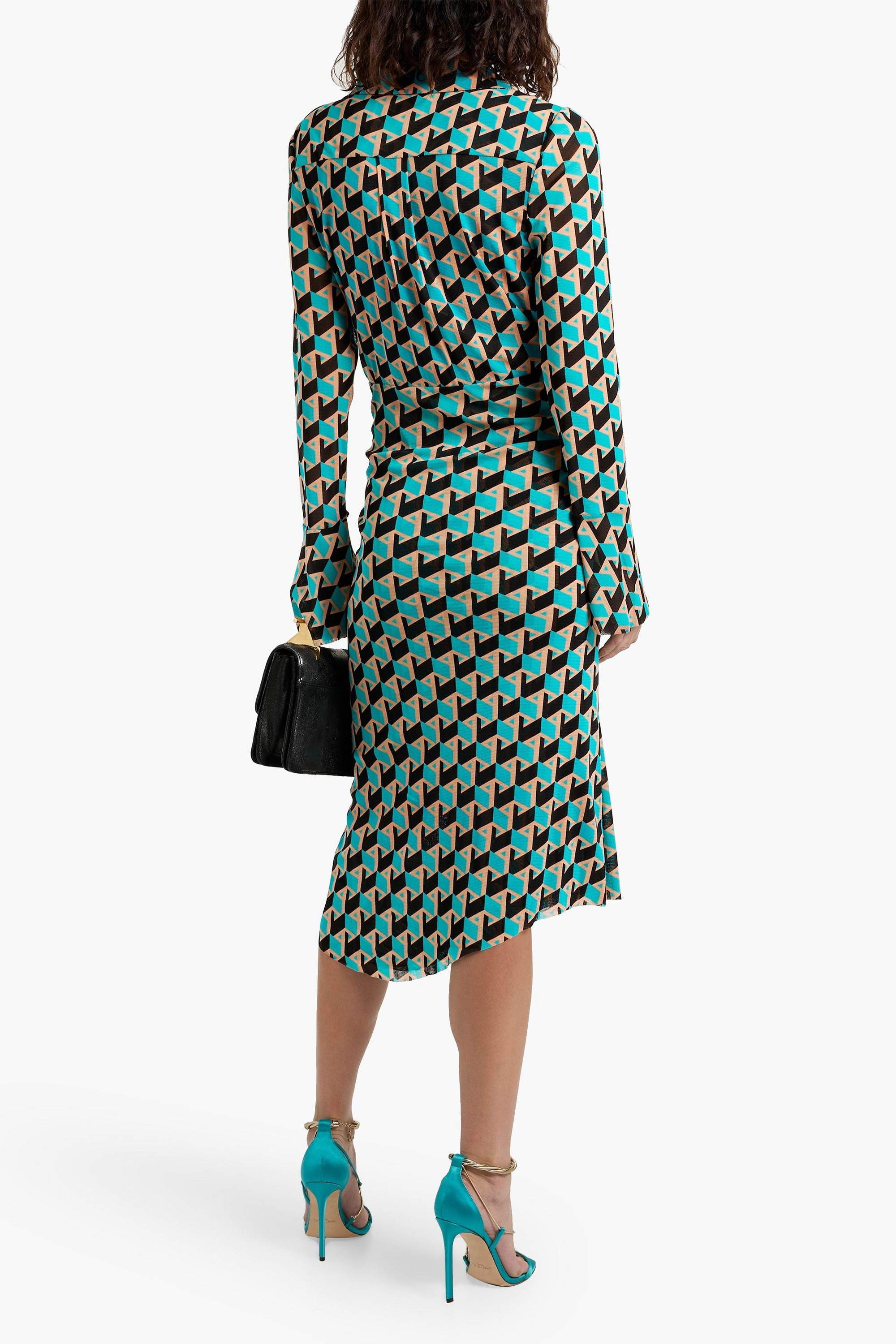 Diane von Furstenberg Lilly printed stretch-mesh midi dress thumbnail