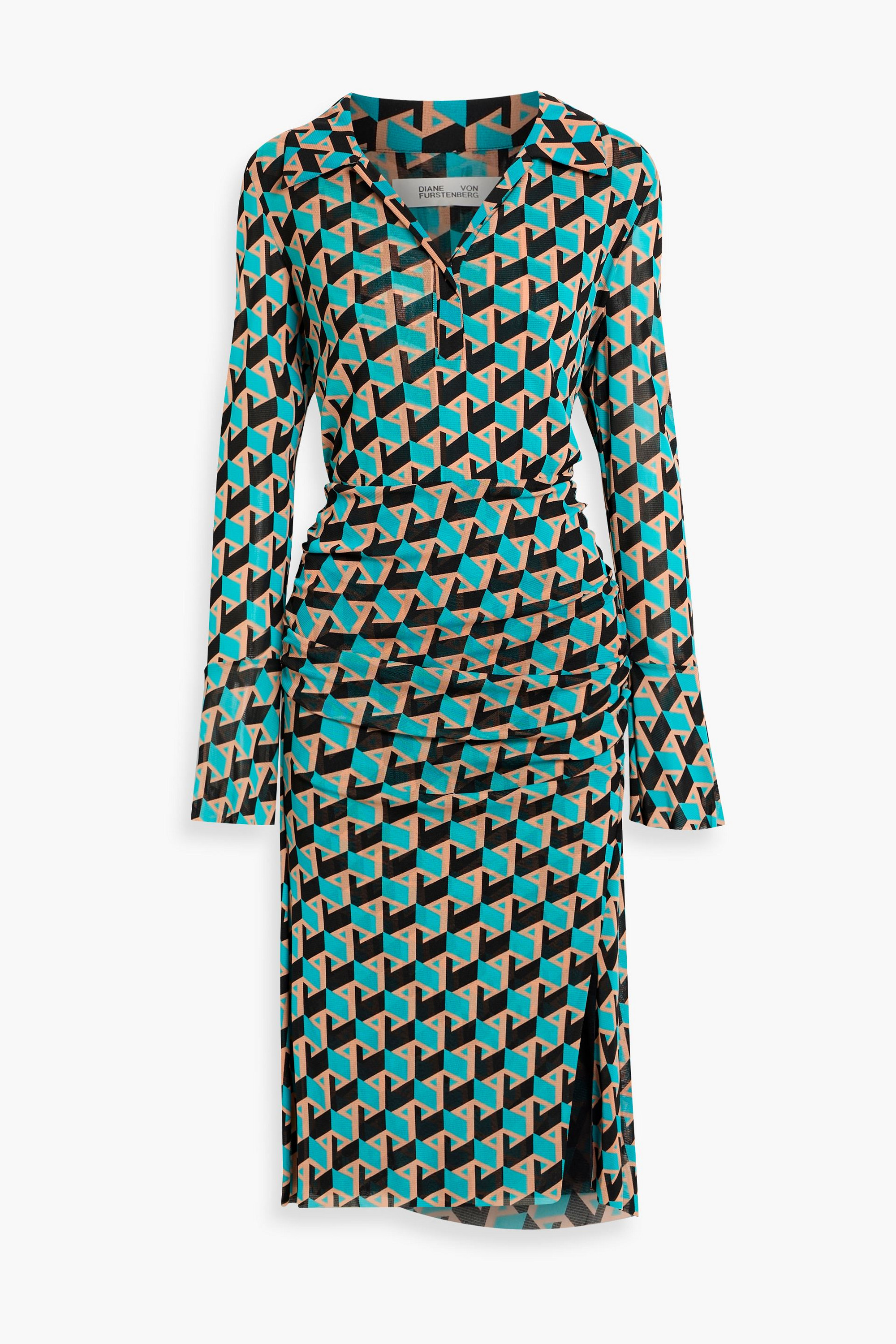 Diane von Furstenberg Lilly printed stretch-mesh midi dress thumbnail