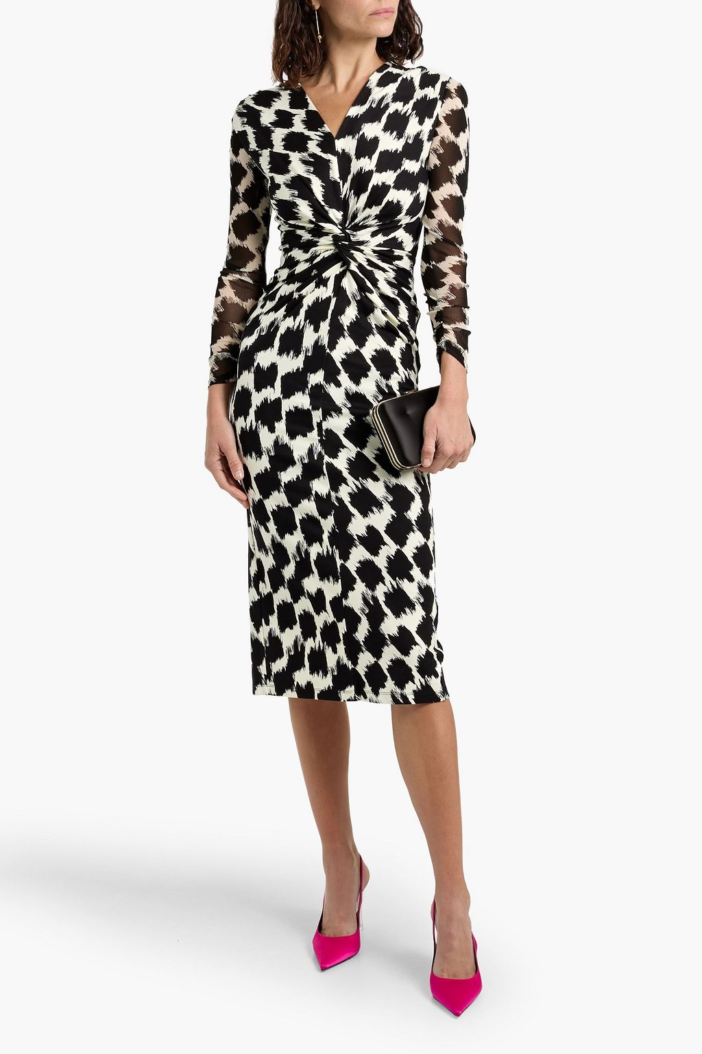 DIANE VON FURSTENBERG Libra twisted printed stretch-jersey midi dress
