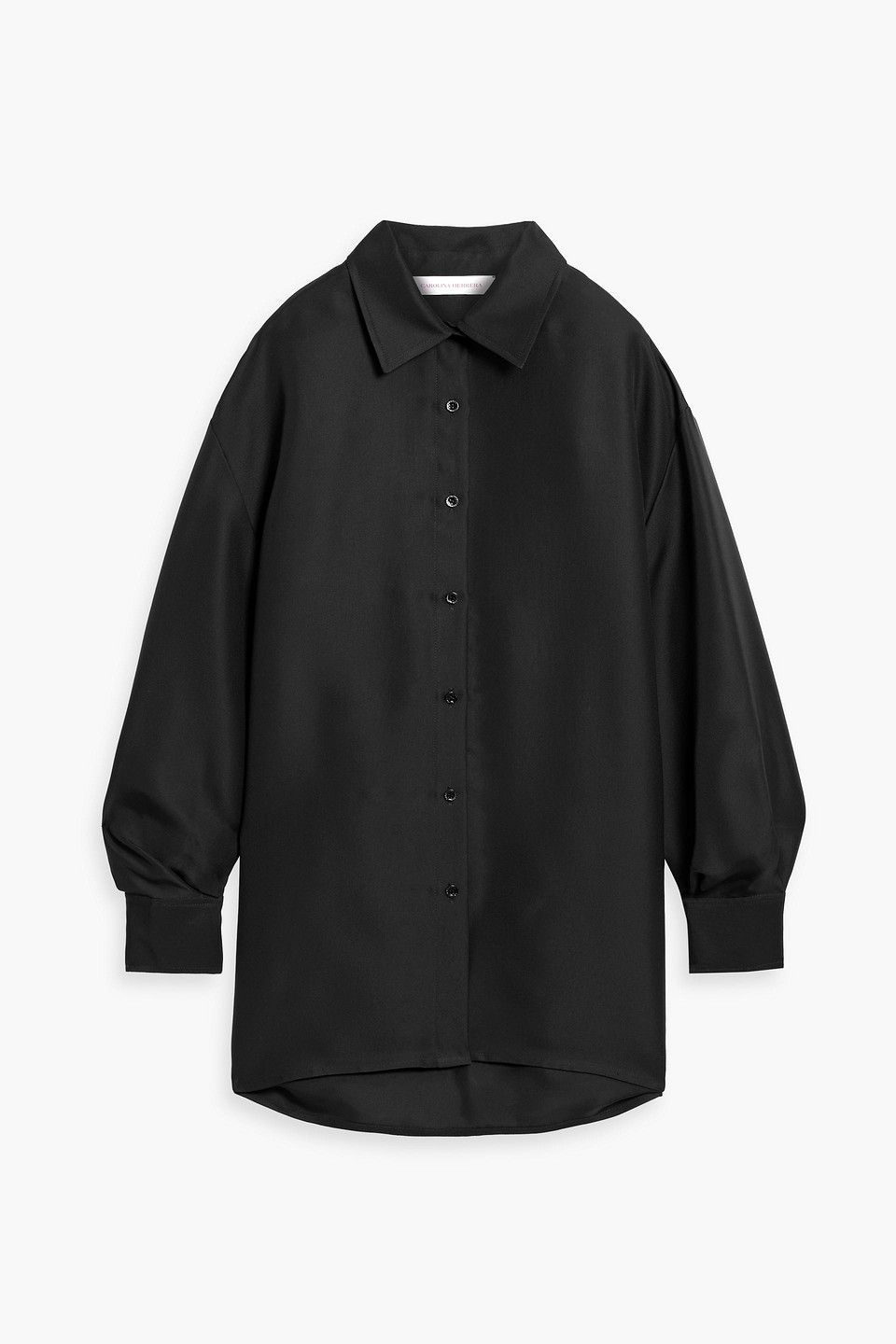 Carolina Herrera Oversized Silk Shirt In Black