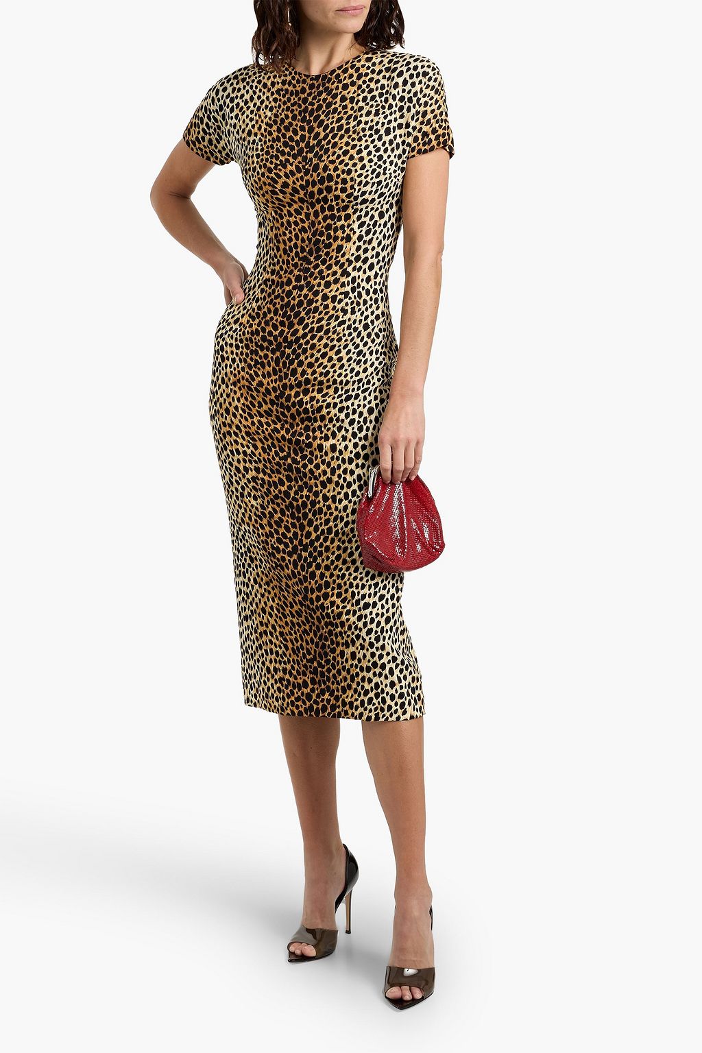 DOLCE&GABBANA Leopard-print silk-blend midi dress