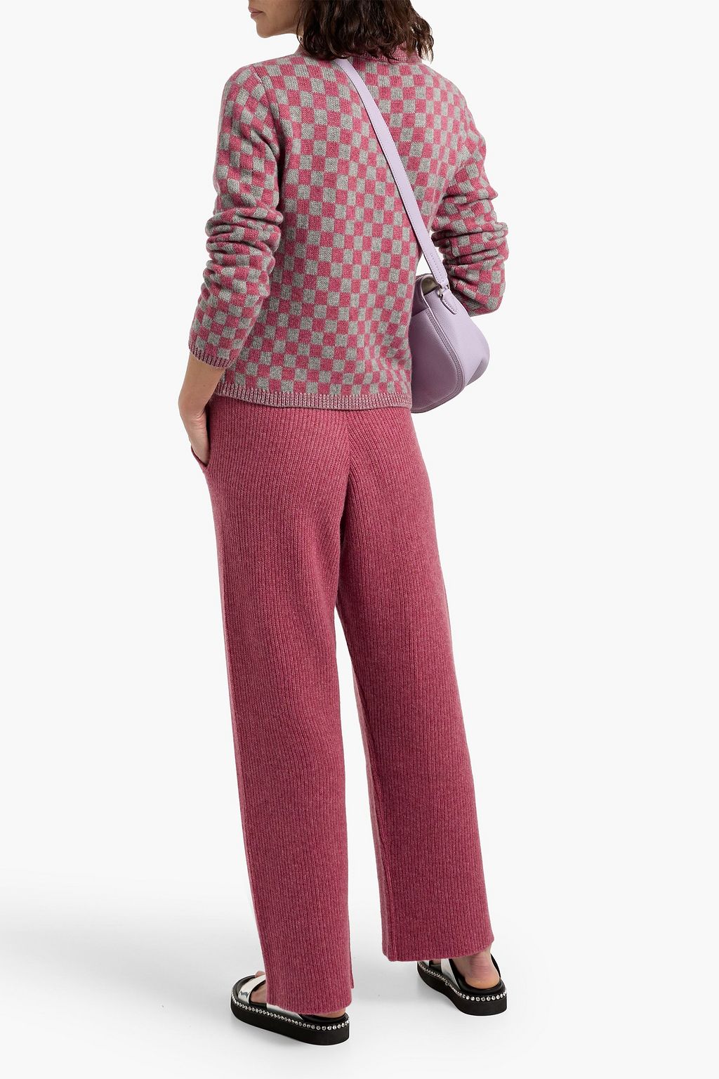 THE ELDER STATESMAN Checked cashmere polo sweater