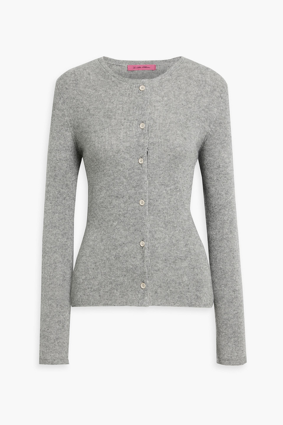 The Elder Statesman Delicash Ribbed Cashmere And Silk-blend Cardigan In Gray