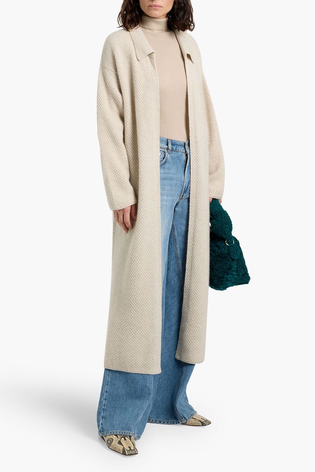 THE ELDER STATESMAN Textured-knit cashmere cardigan