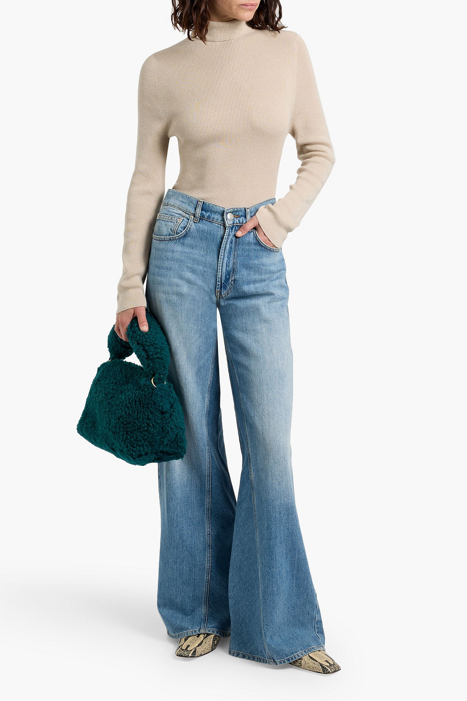 The Elder Statesman Delicash Ribbed Cashmere And Silk-blend Turtleneck Sweater In Neutral