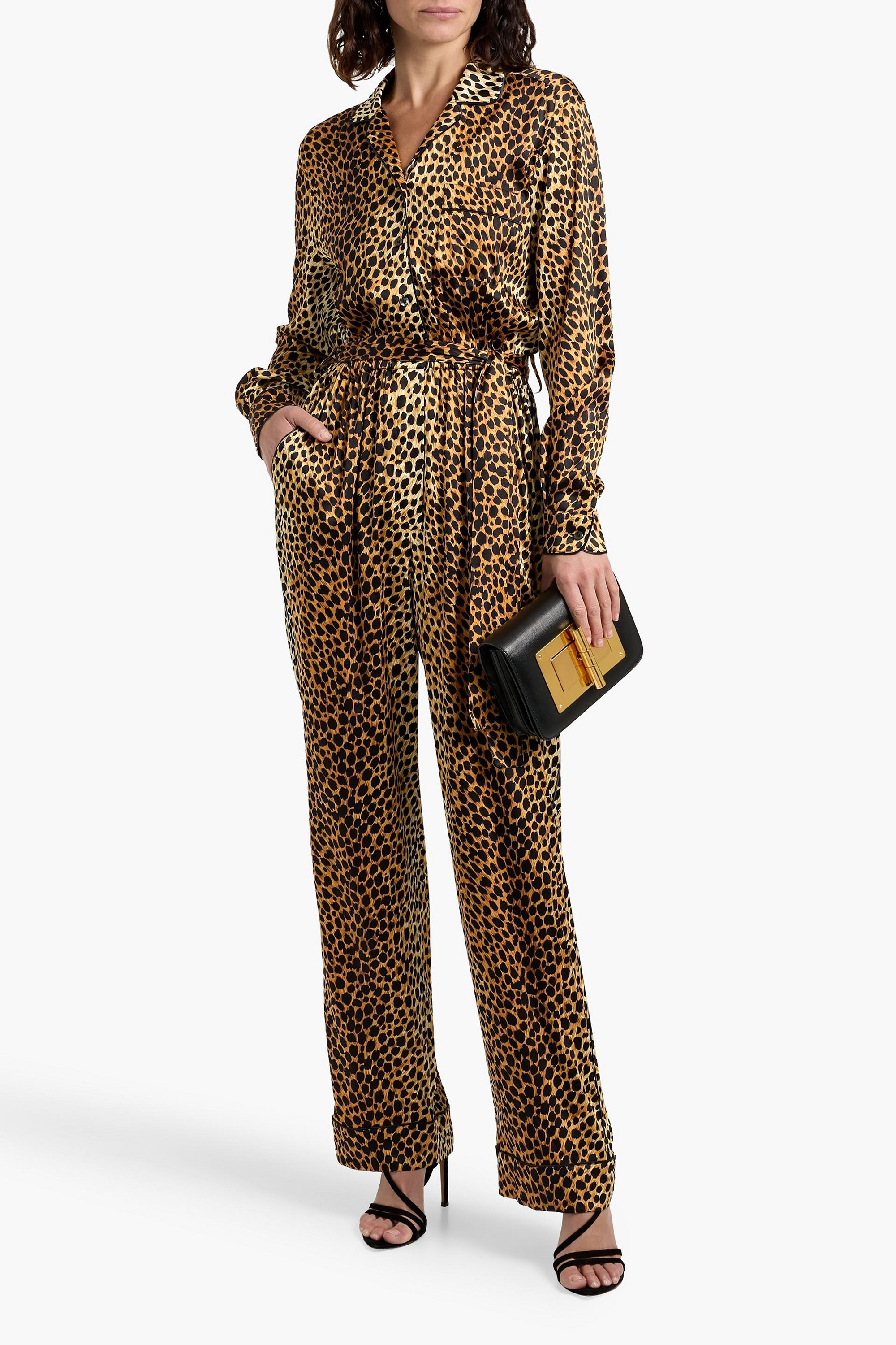 Dolce&Gabbana Leopard-print silk-blend satin jumpsuit