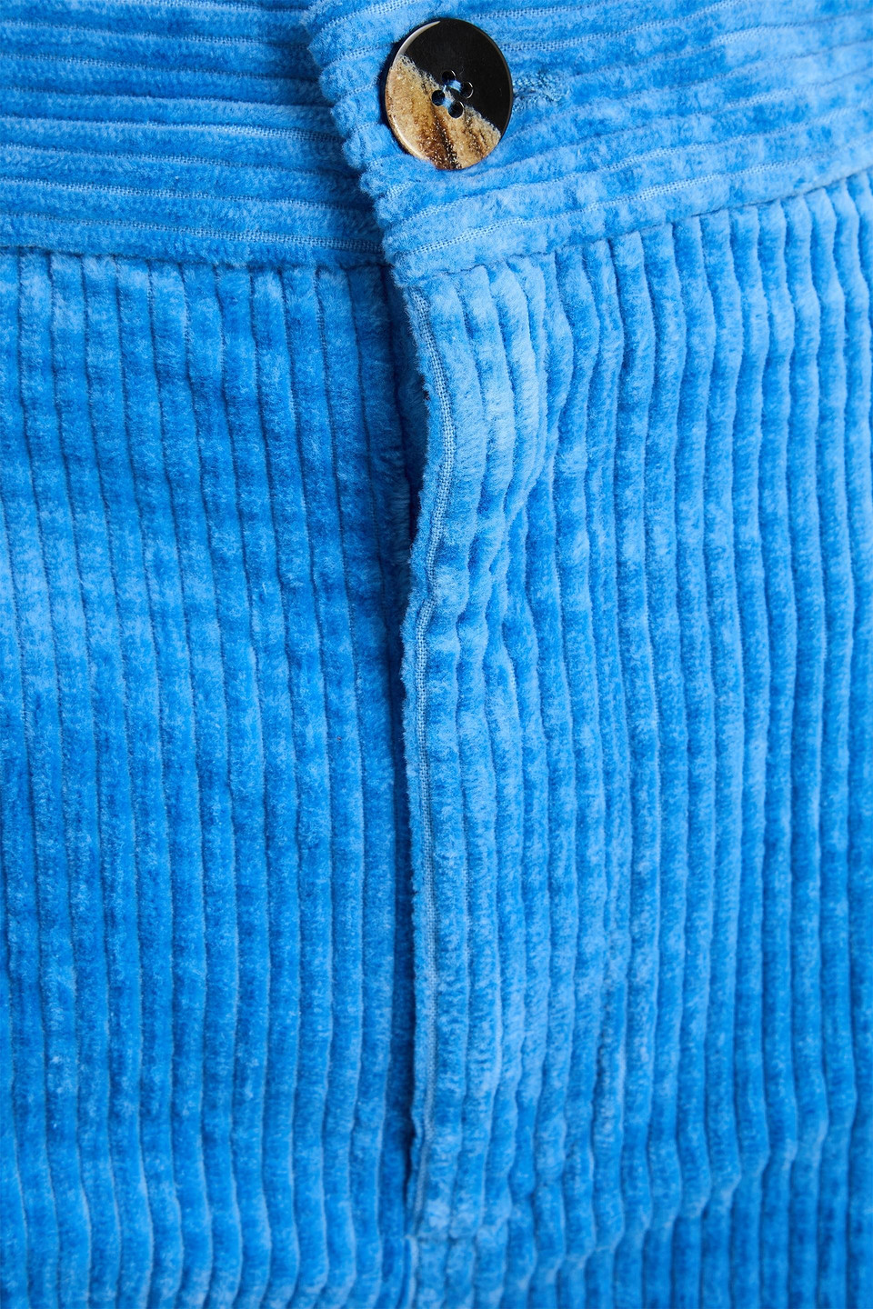 Ganni Cotton-blend Corduroy Straight-leg Pants In Blue