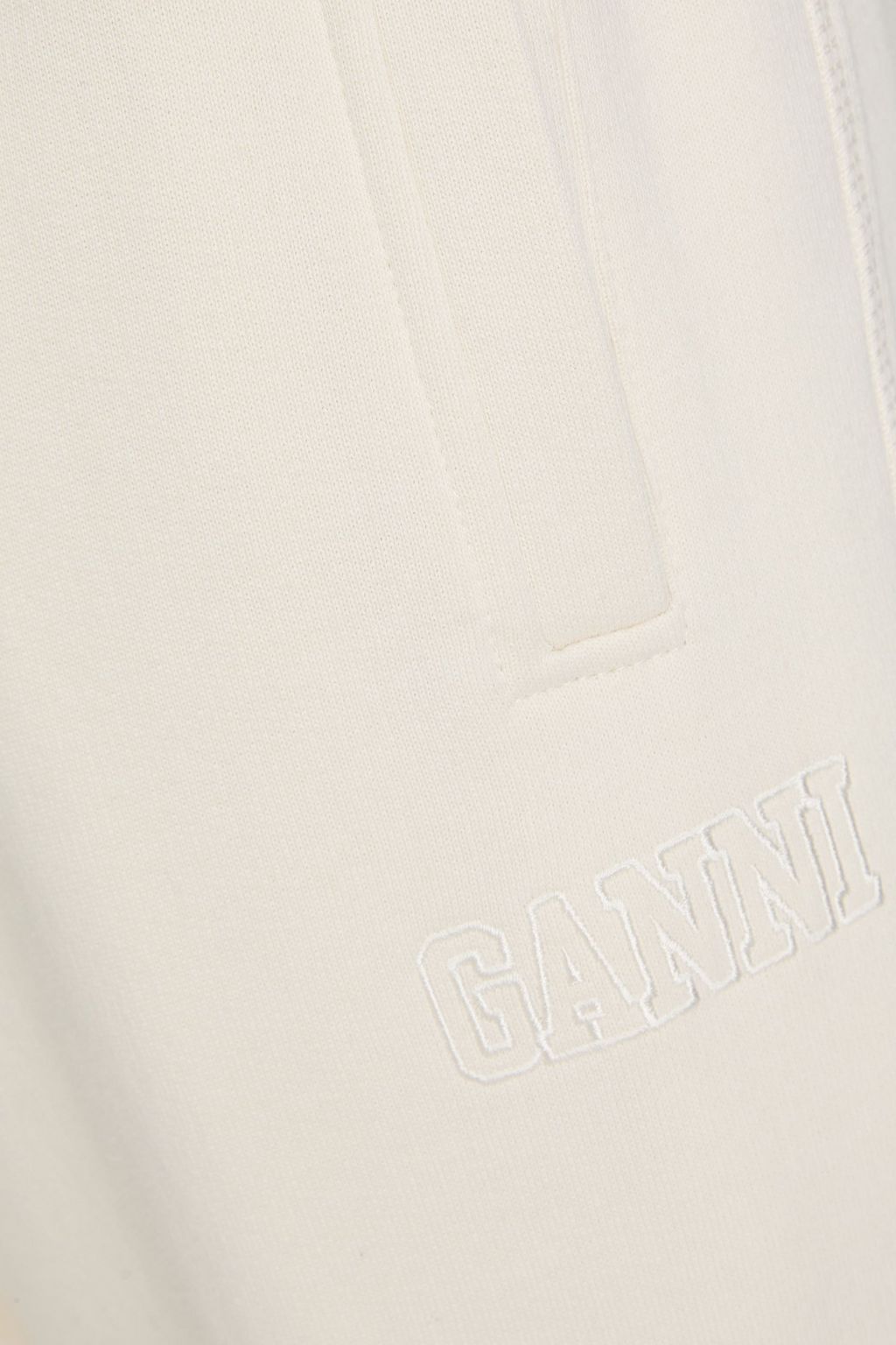 GANNI Cotton-blend fleece track pants