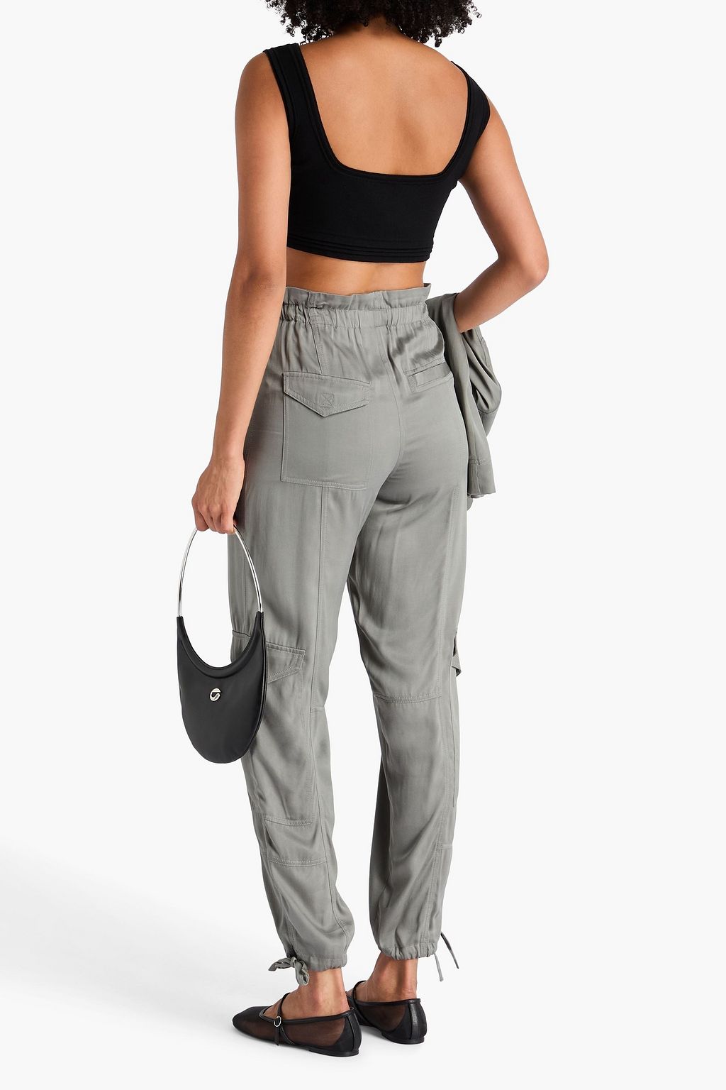 GANNI Cupro and ECOVERO™-blend satin cargo pants