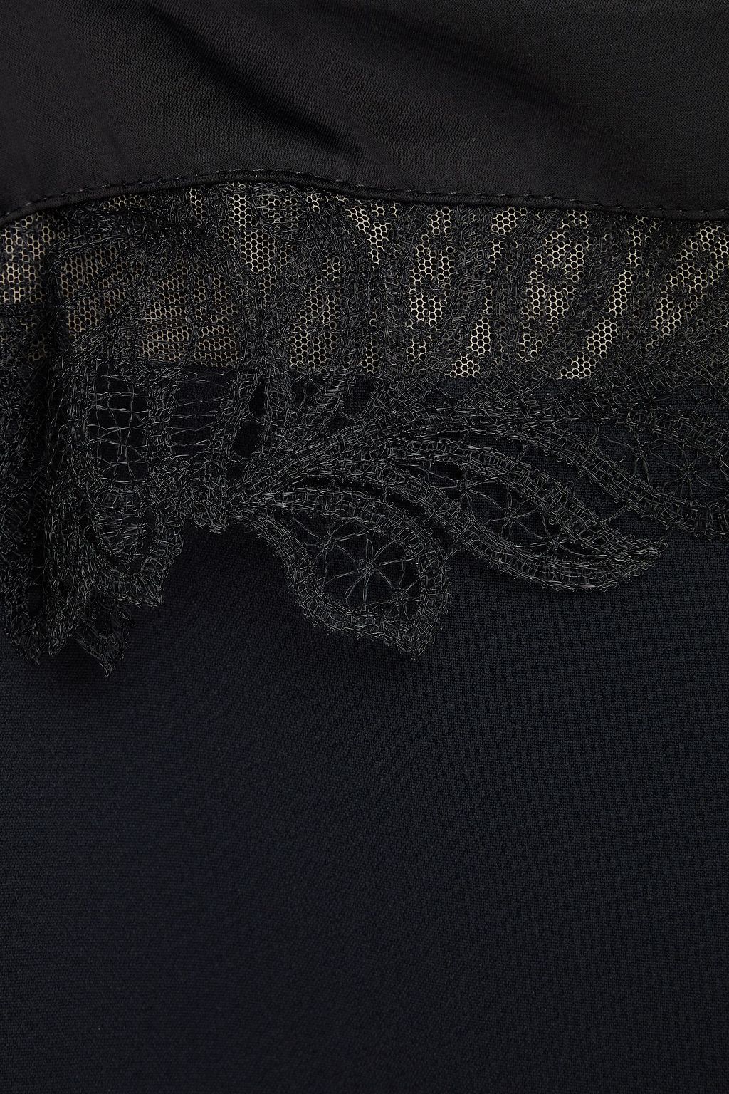 DAVID KOMA Lace-paneled crepe mini dress