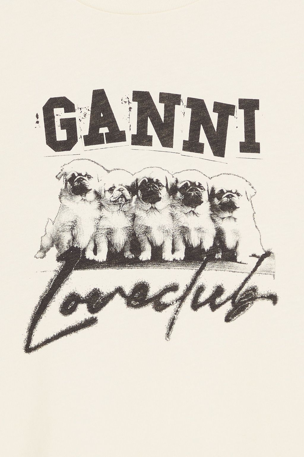 GANNI Printed cotton-jersey T-shirt