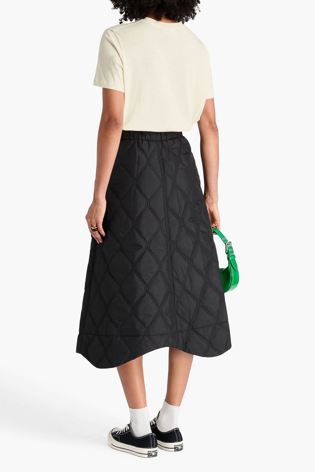 GANNI Printed cotton-jersey T-shirt