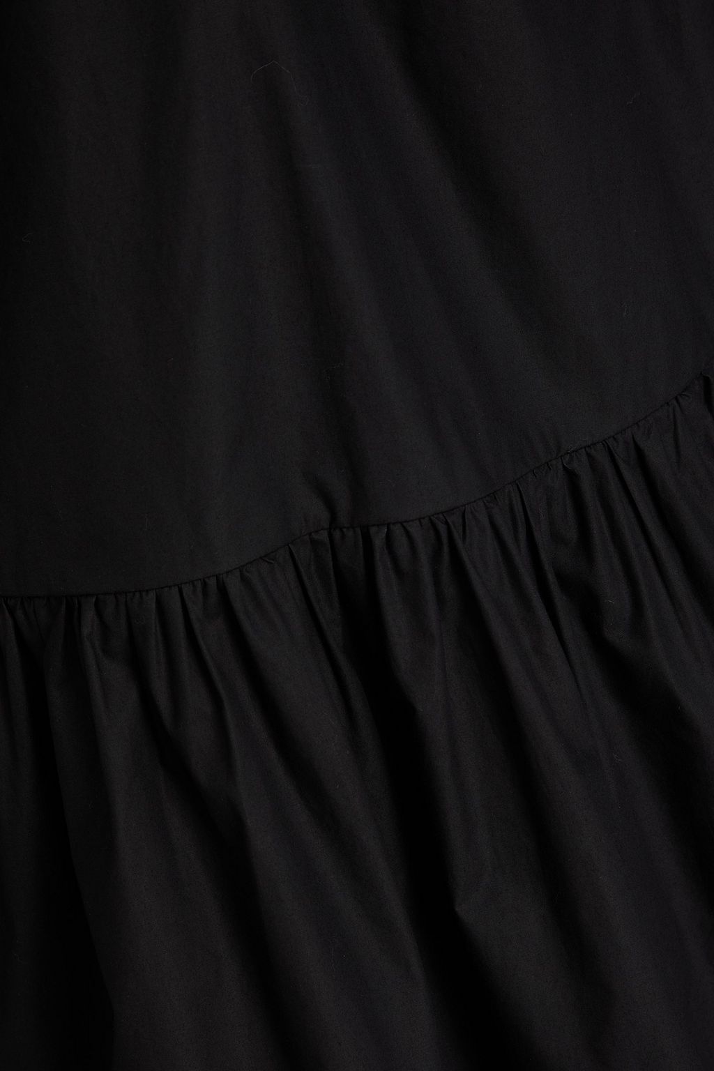 GANNI Lace-up cotton-poplin mini dress