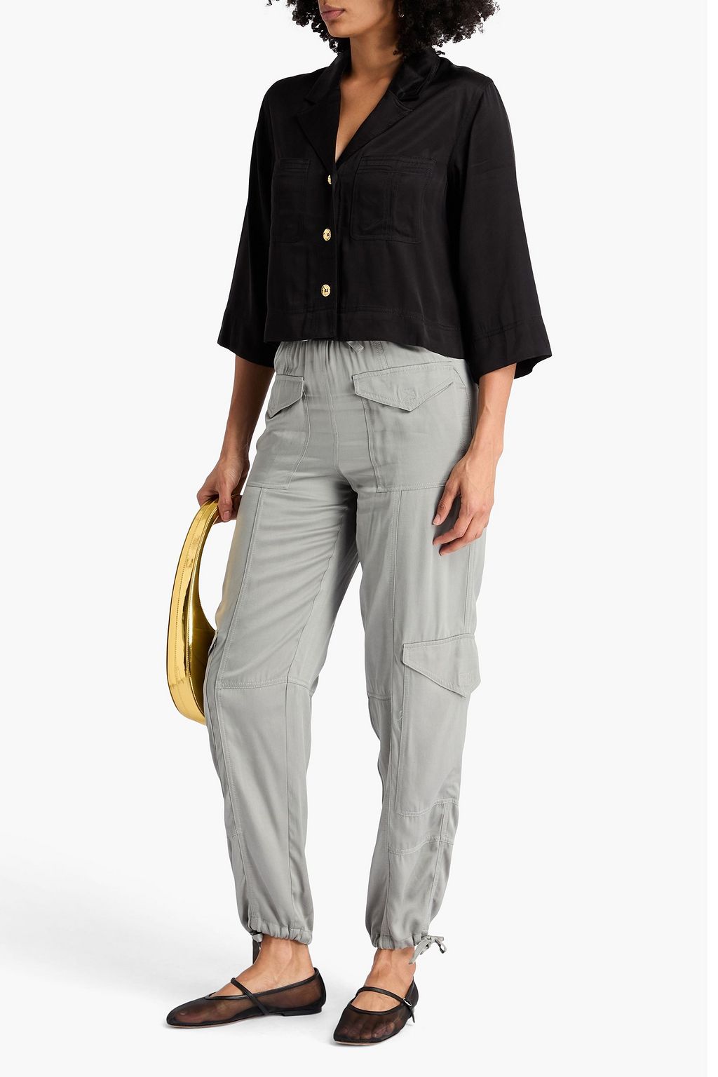 GANNI Cupro and ECOVERO™-blend satin shirt