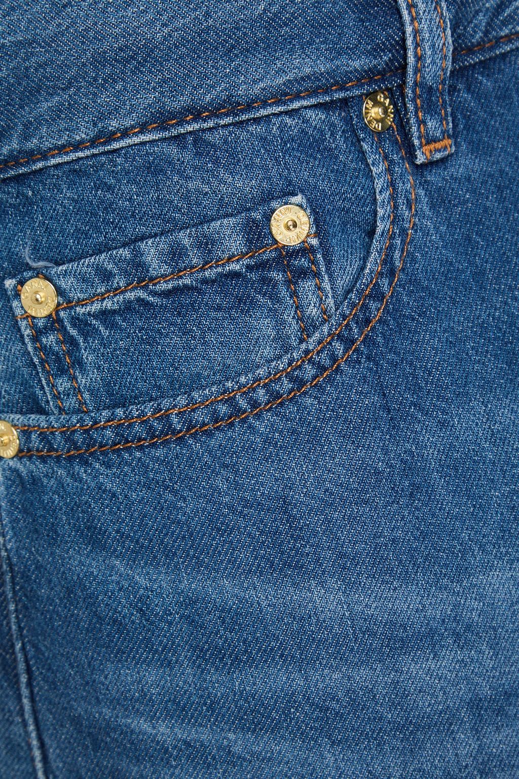 GANNI 하이라이즈 와이드 레그 진