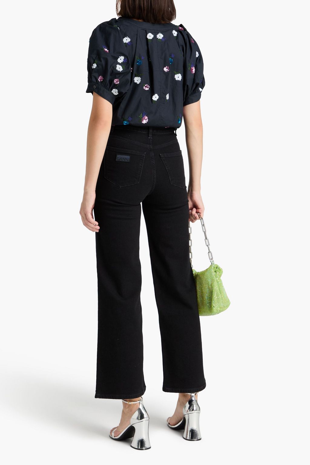 GANNI High-rise wide-leg jeans