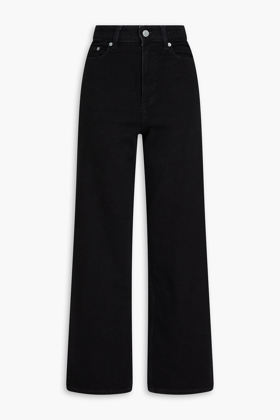 Ganni High-rise Straight-leg Jeans In Black