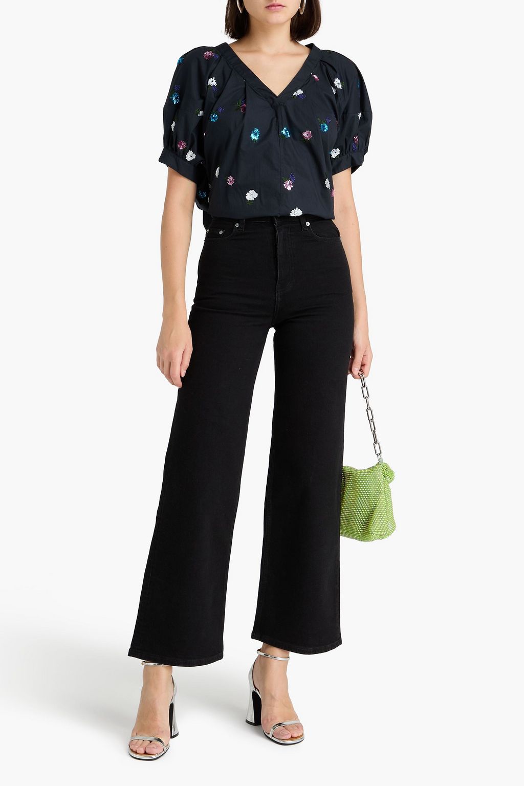 GANNI High-rise wide-leg jeans