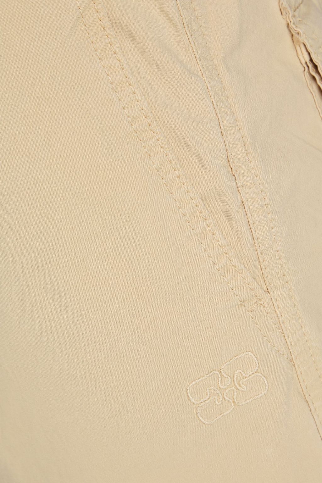 GANNI Pleated stretch-cotton straight-leg pants