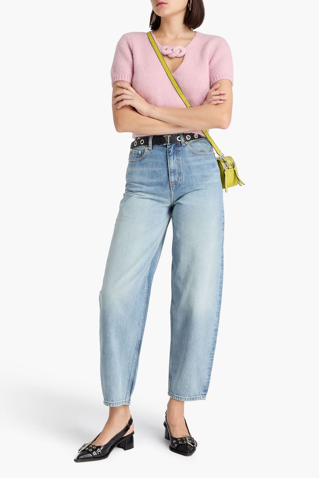 GANNI High-rise barrel-leg jeans