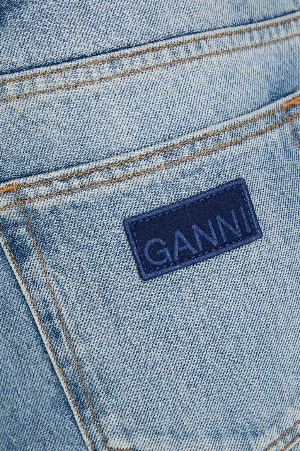 GANNI بنطال جينز بساق أسطوانية وبخصر مرتفع