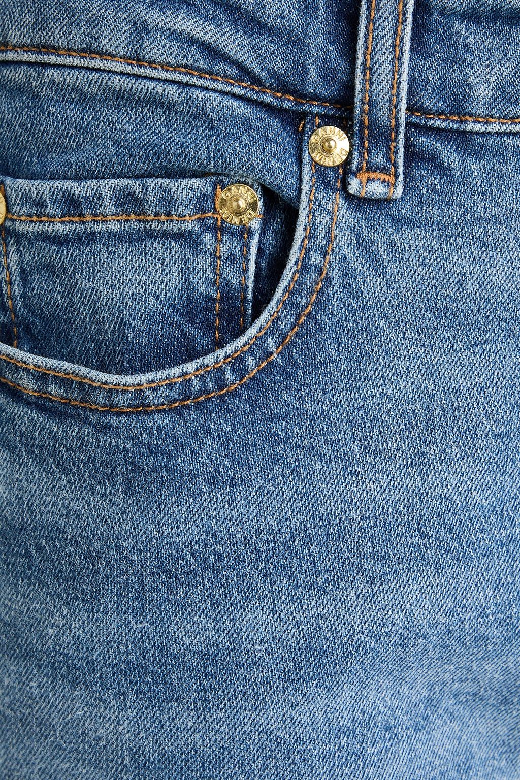 GANNI بنطال جينز بأرجل مستقيمة وبخصر عالٍ