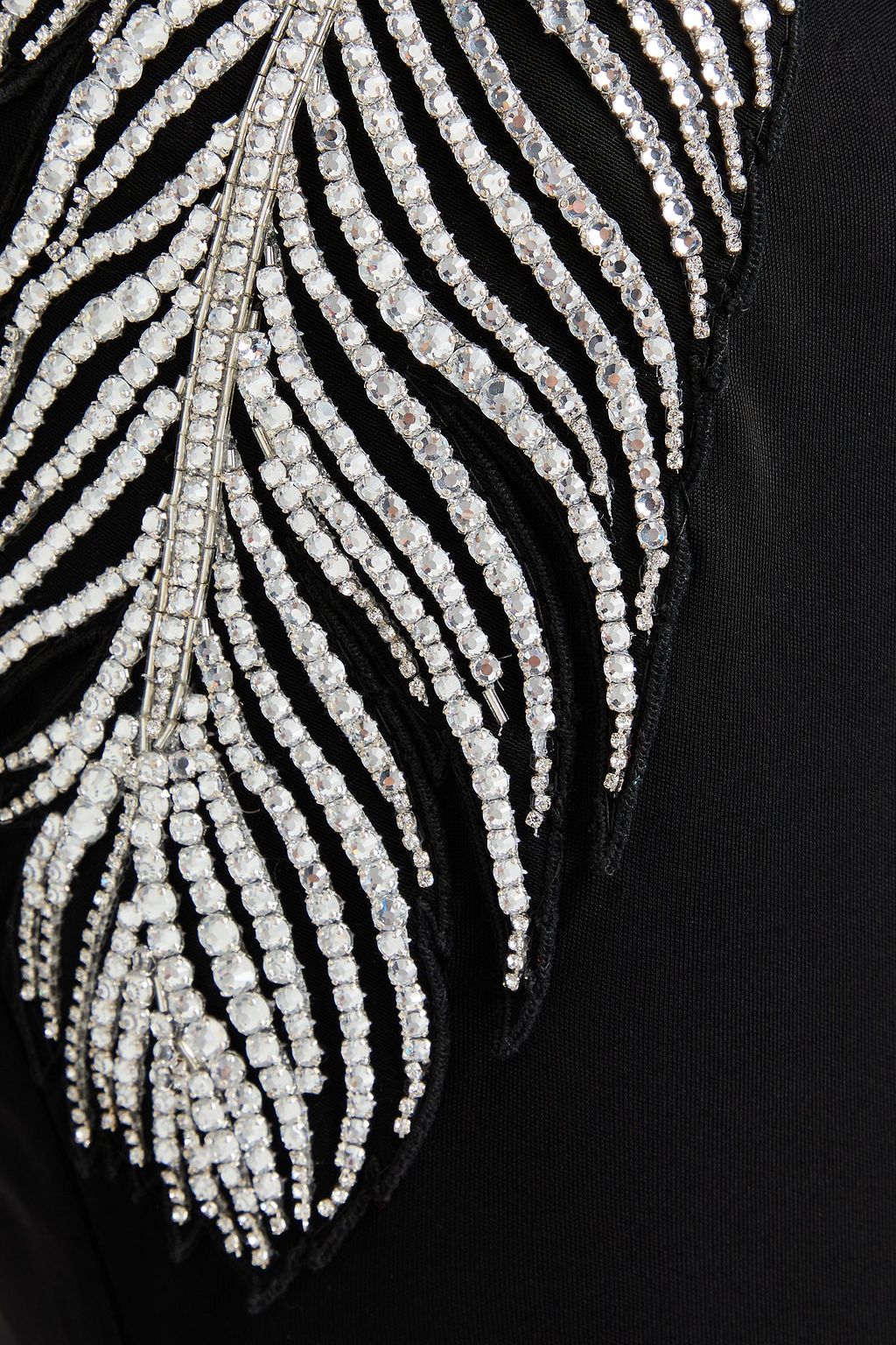 DAVID KOMA One-shoulder crystal-embellished jersey gown