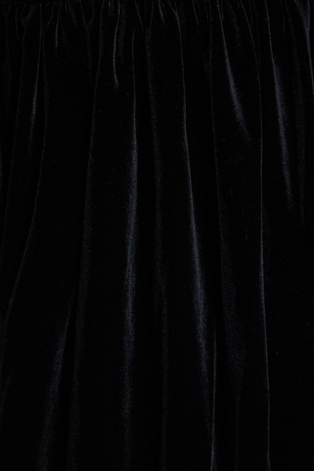 GANNI Ruched stretch-velvet mini dress