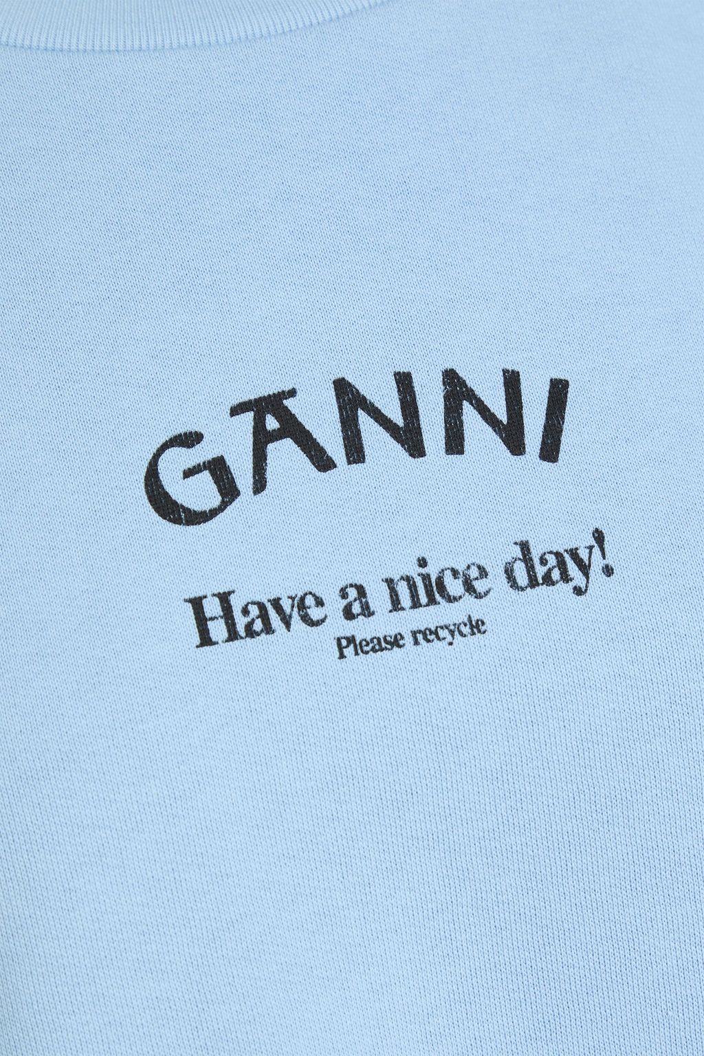 GANNI Printed cotton-fleece sweatshirt