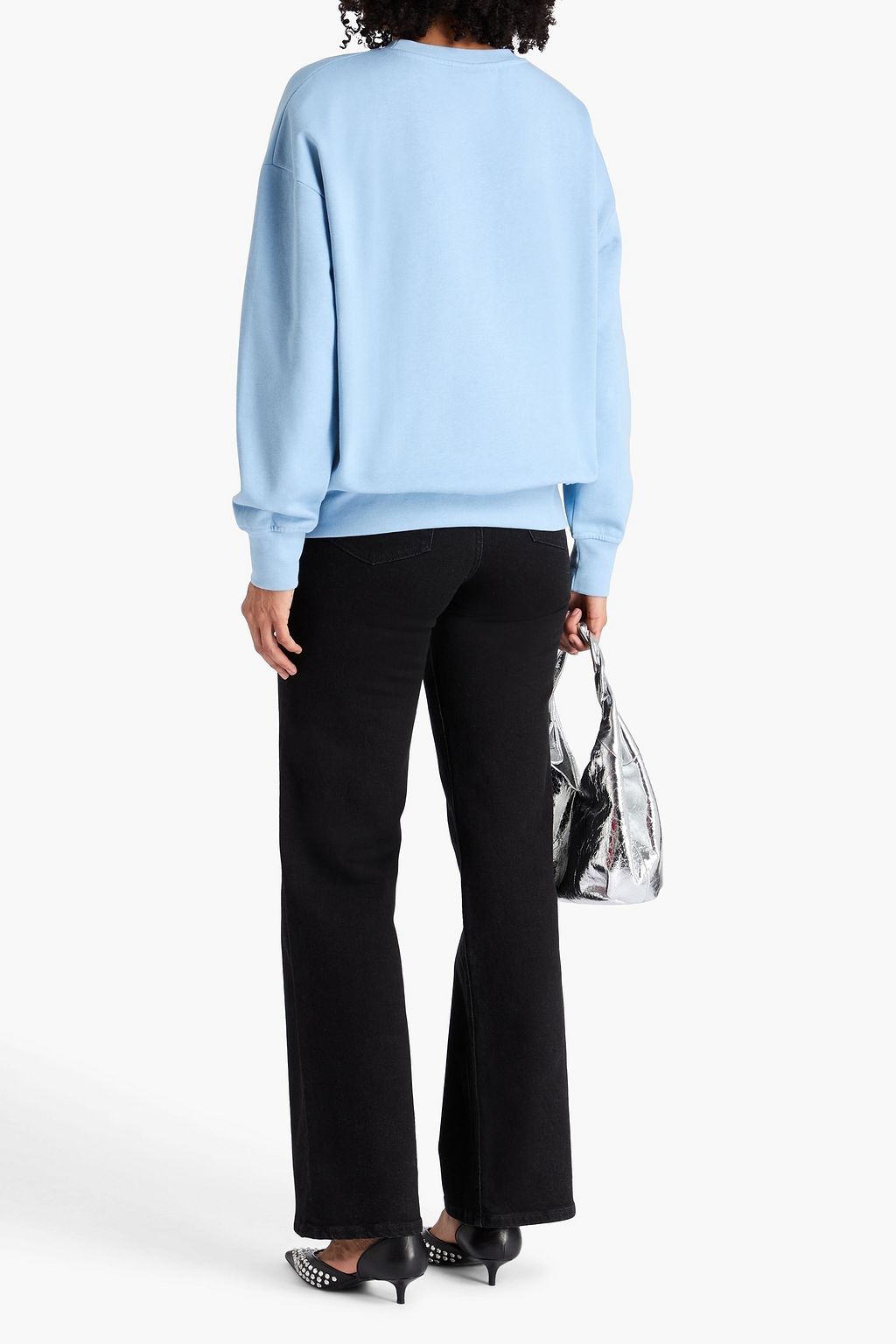 GANNI Printed cotton-fleece sweatshirt