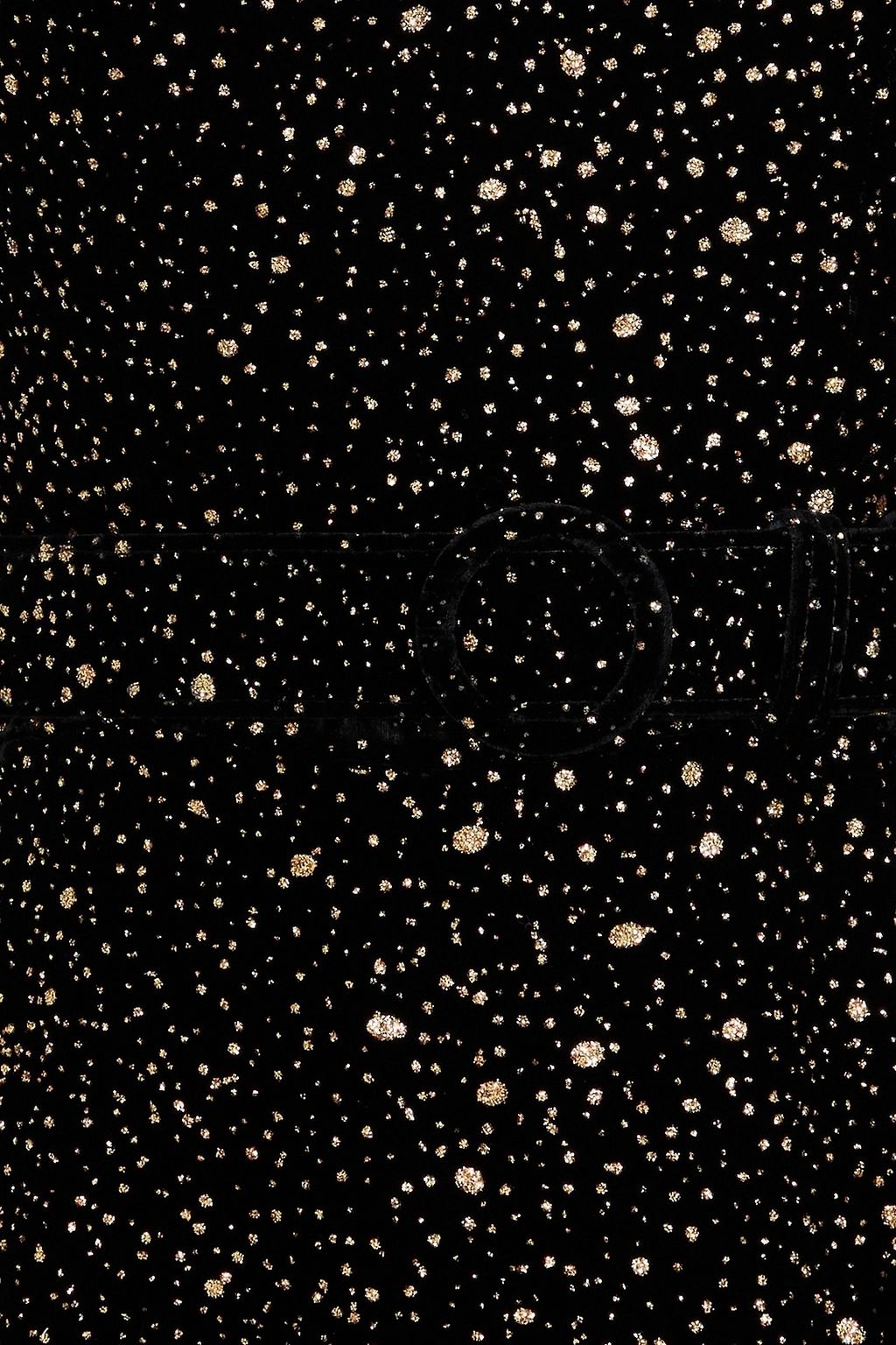 COSTARELLOS Belted glittered velvet maxi dress