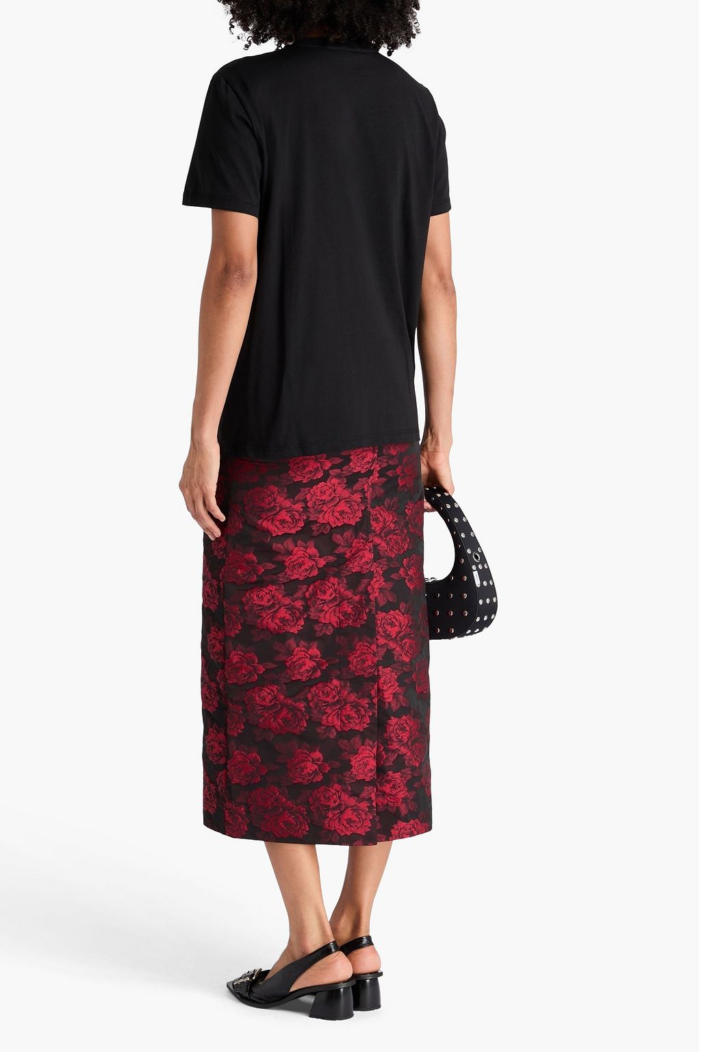 GANNI Printed cotton-jersey T-shirt