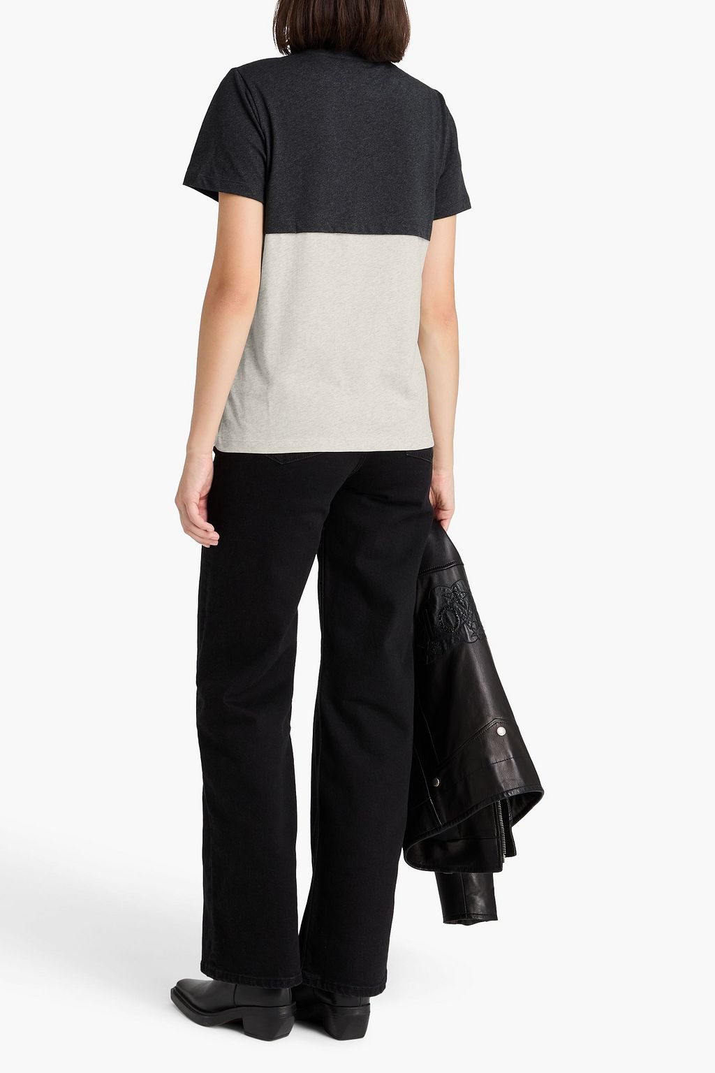 GANNI Printed cotton-jersey T-shirt