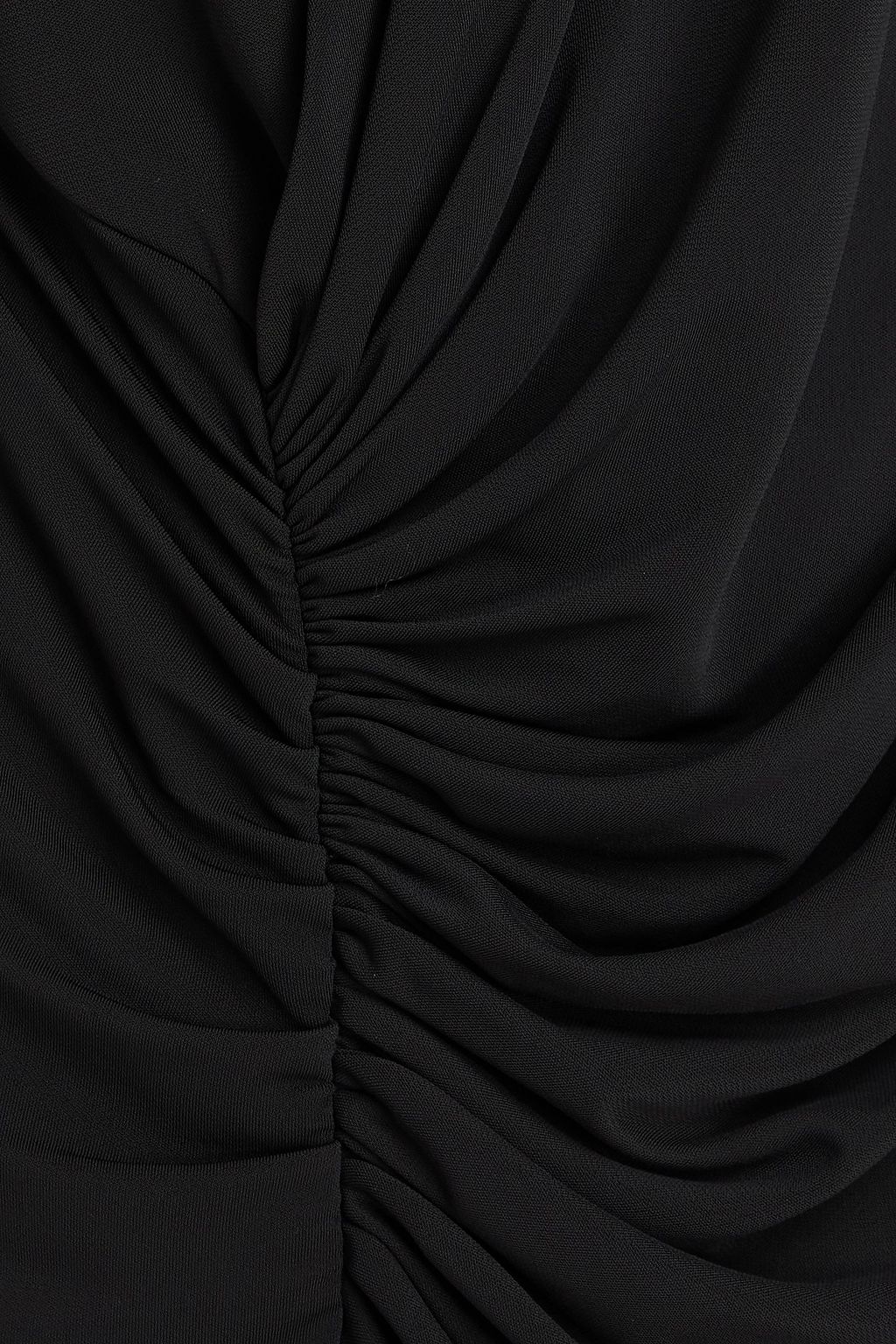 DAVID KOMA Floral-appliquéd draped crepe mini dress