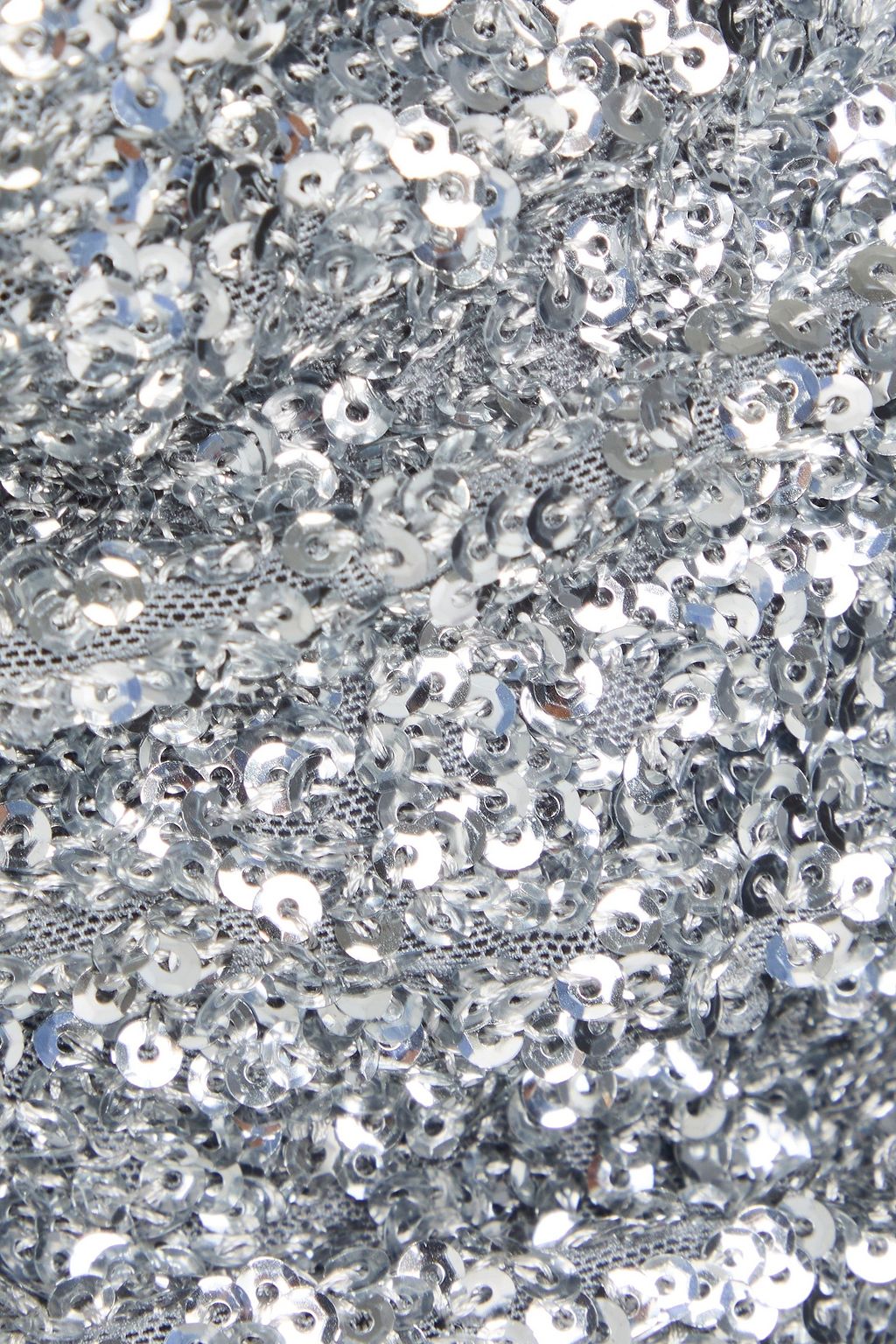 GANNI Cropped sequined mesh top