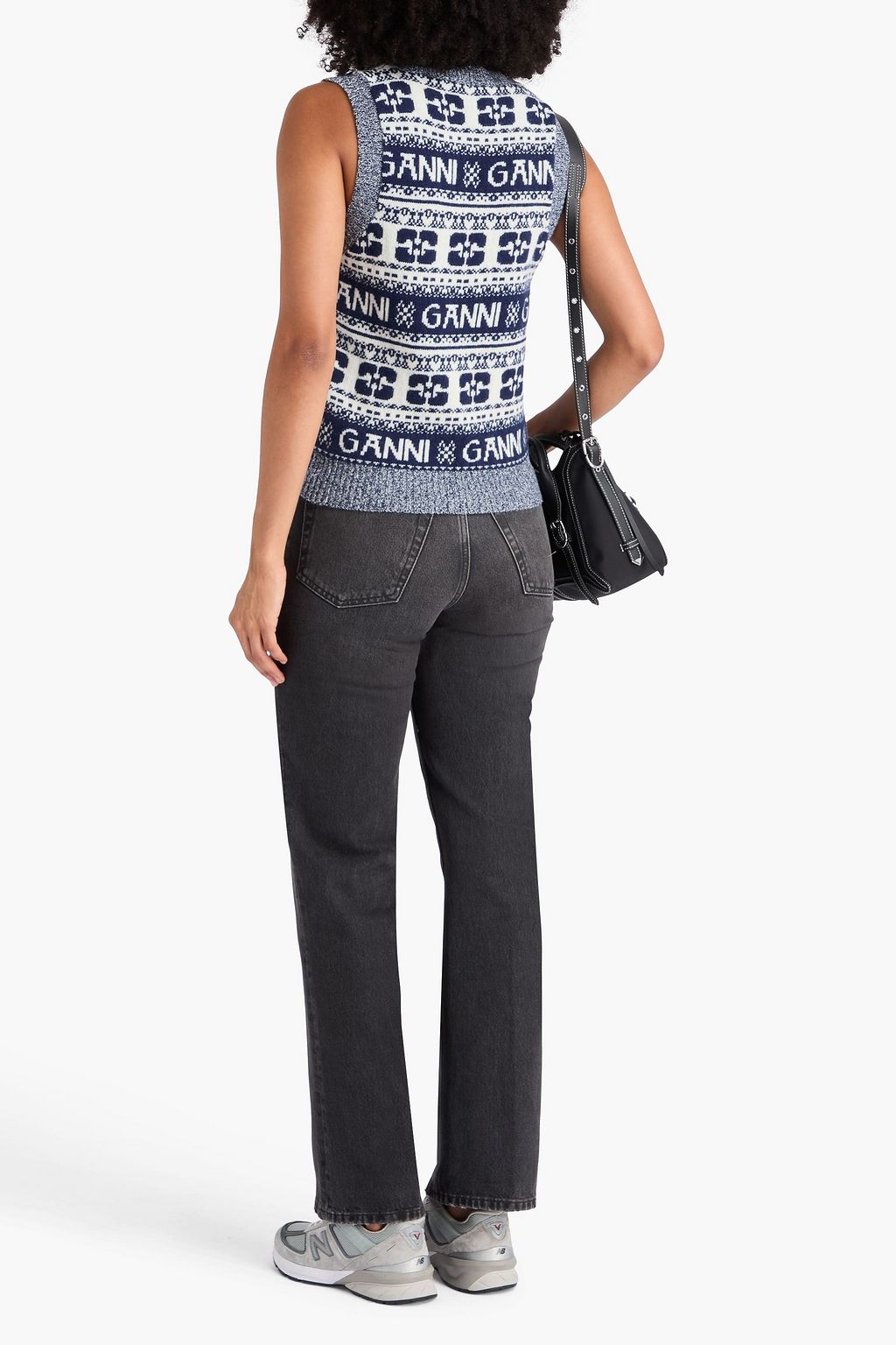 GANNI Jacquard-knit wool-blend vest