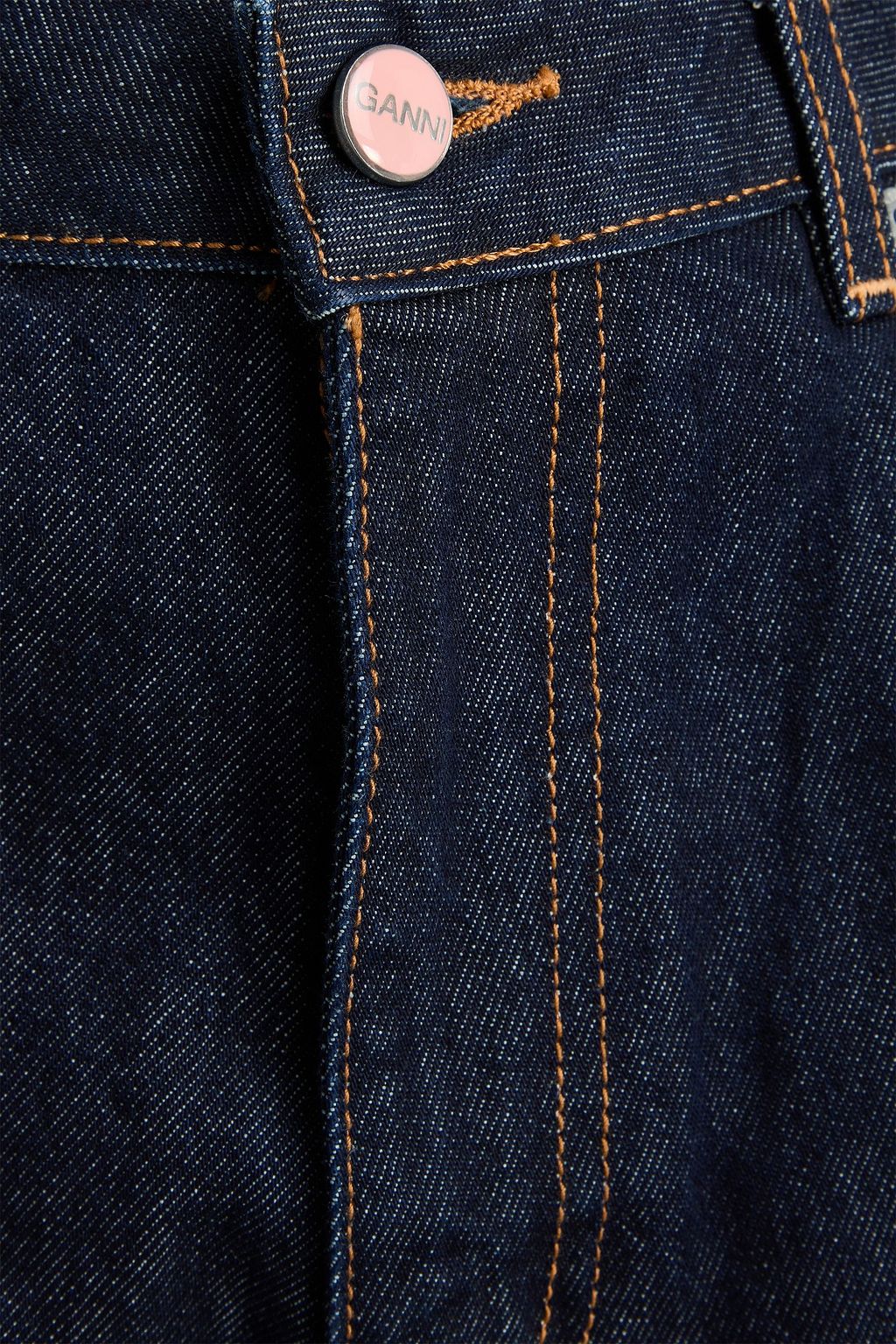GANNI بنطال جينز بأرجل مستقيمة وبخصر عالٍ