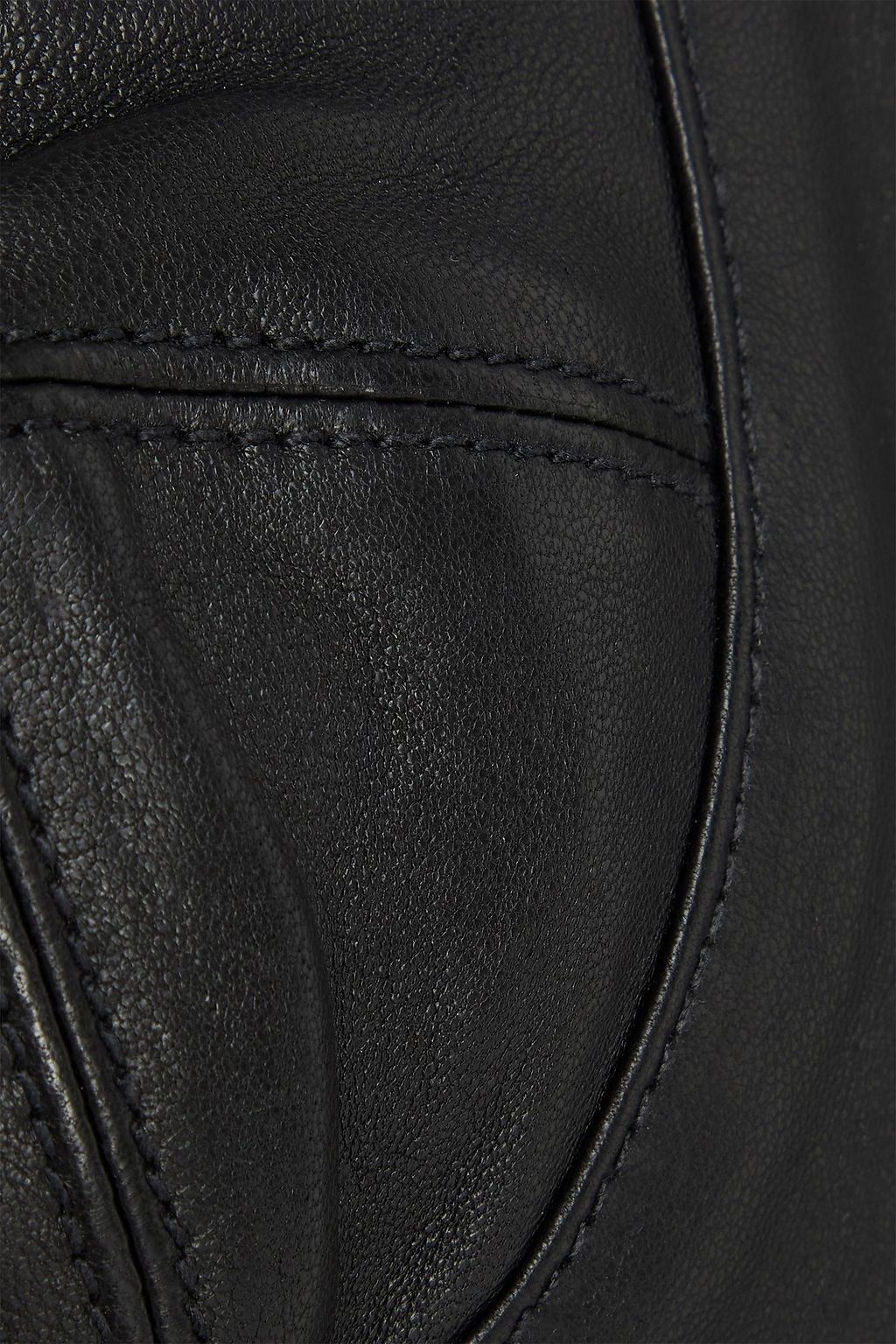 DAVID KOMA Tulle-trimmed leather mini dress