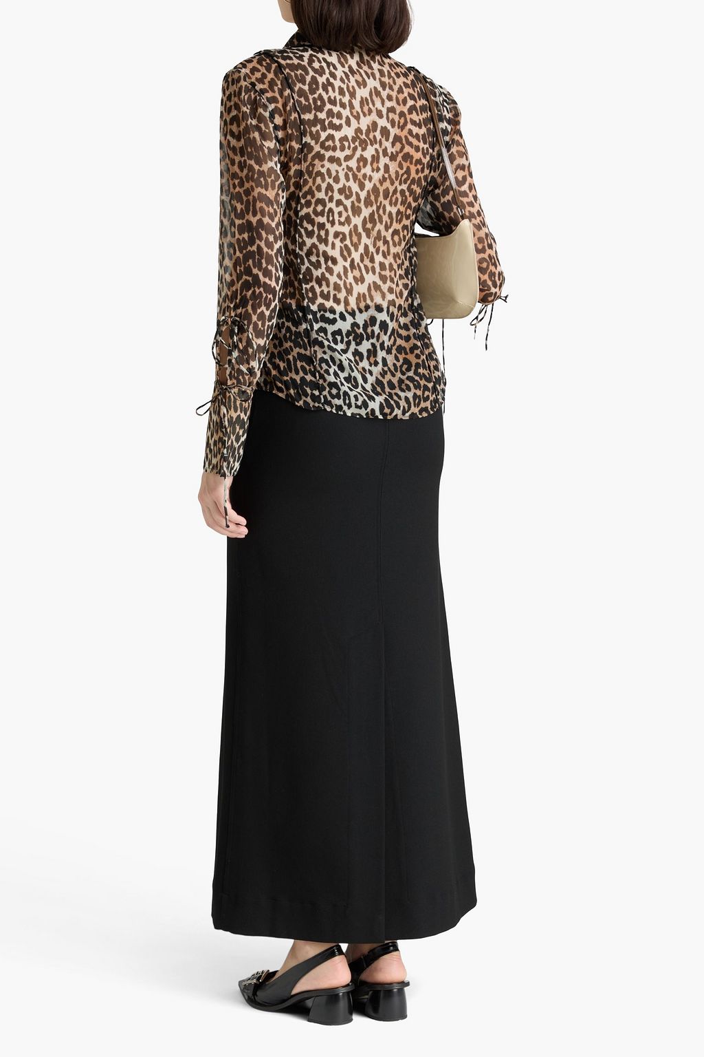 GANNI クレポン シャツ レオパードプリント