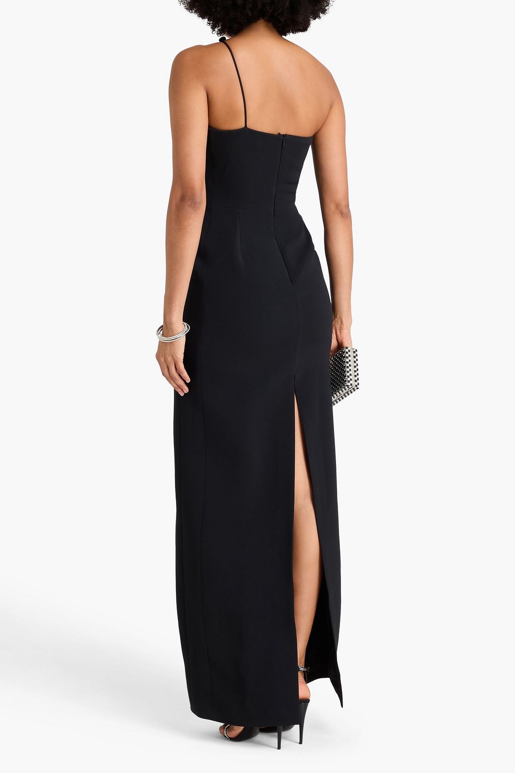 DAVID KOMA One-shoulder embellished crepe gown