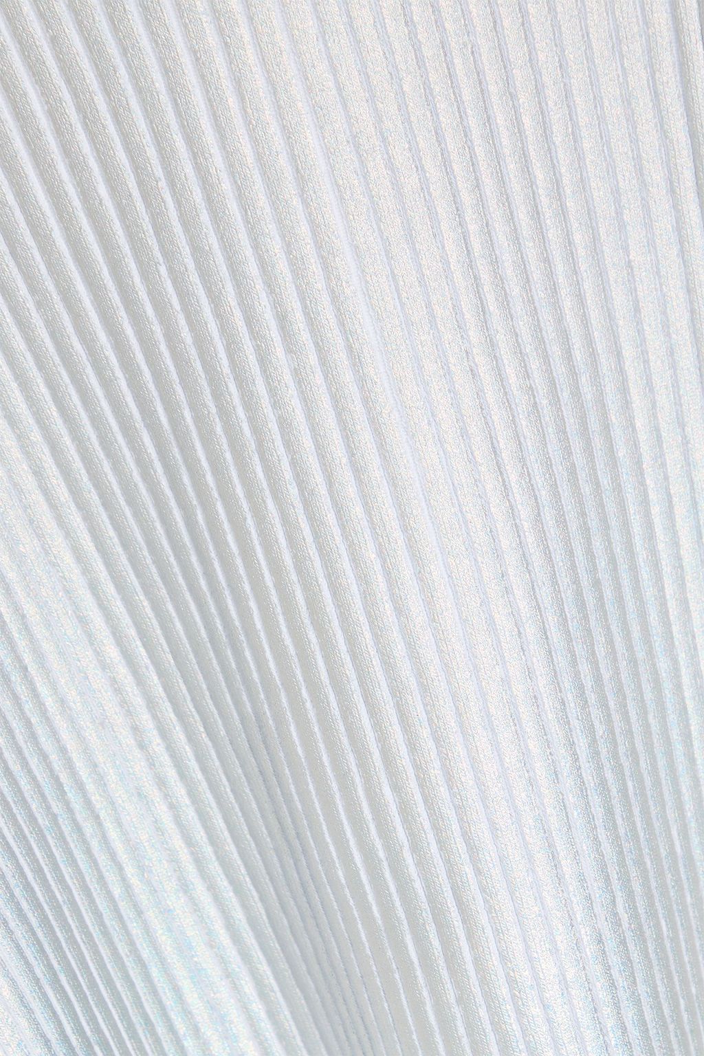 DAVID KOMA Cutout iridescent ribbed-knit mini dress