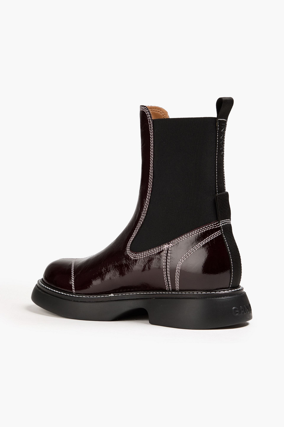 Ganni Everyday Mid Chelsea Boots In Burgundy
