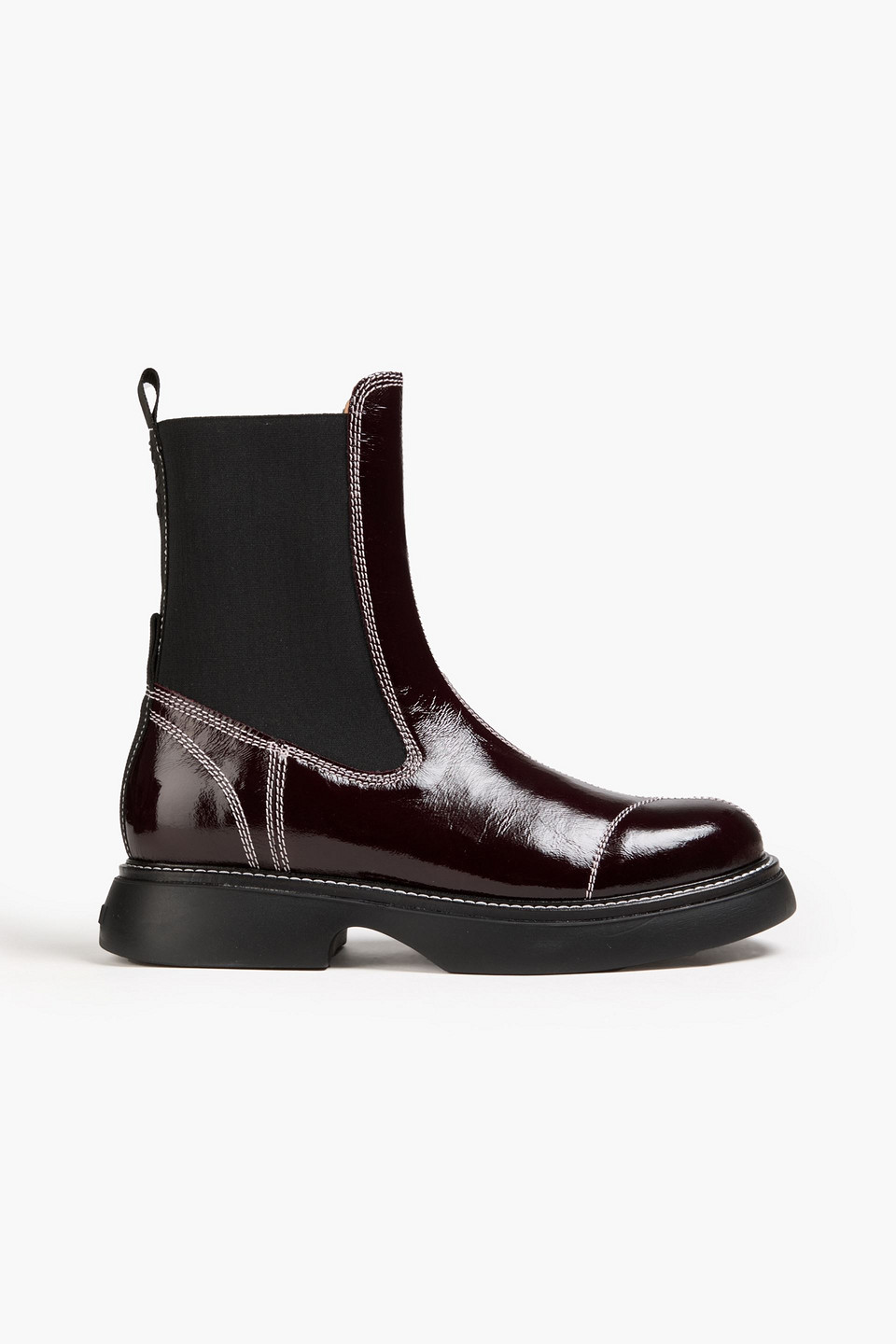 Ganni Everyday Mid Chelsea Boots In Burgundy