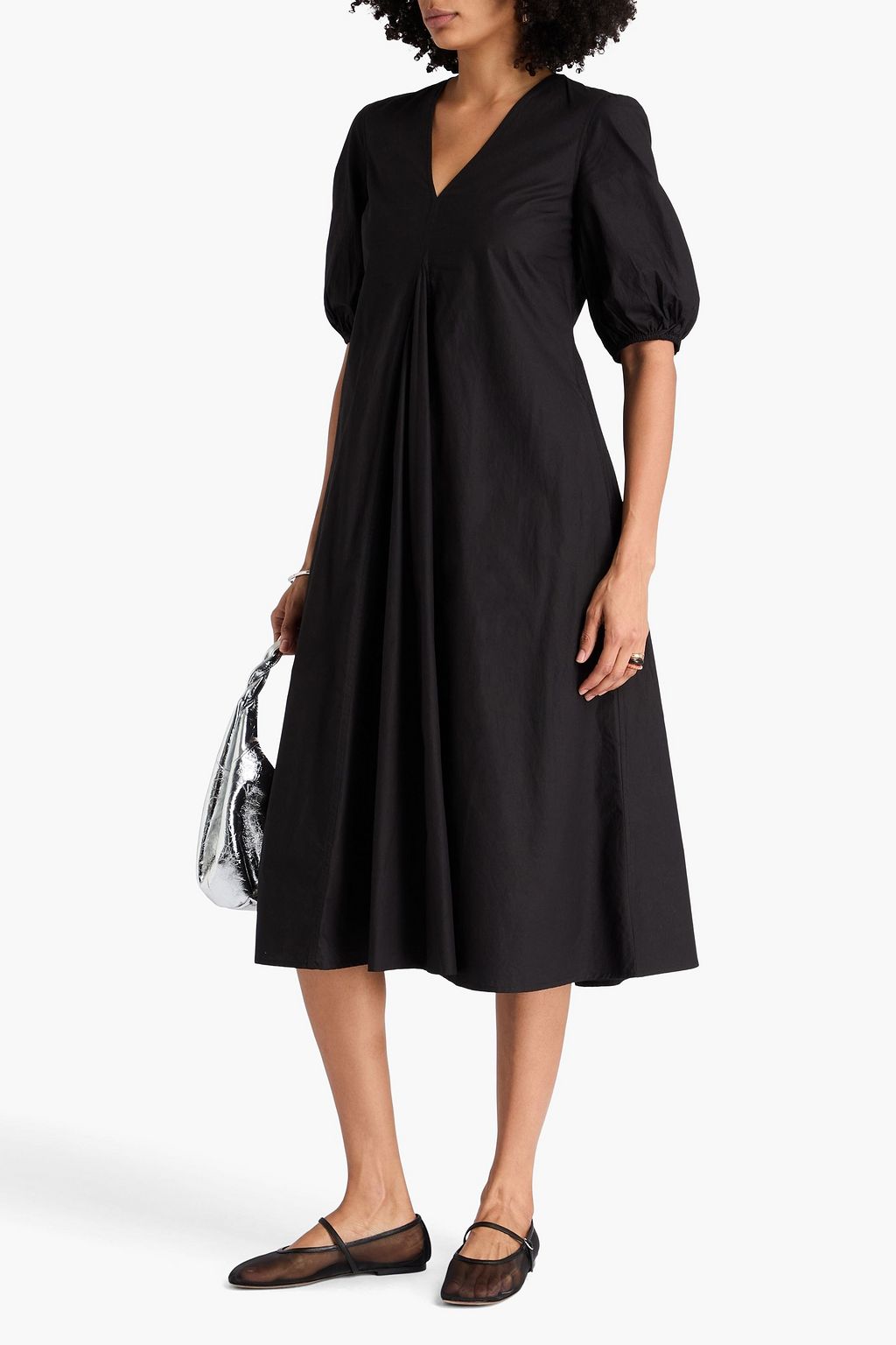 GANNI Cotton-poplin midi dress