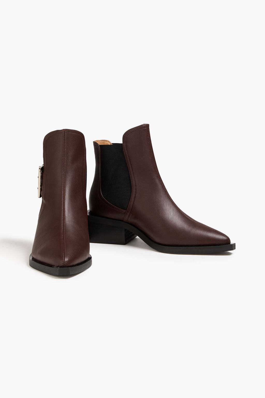 GANNI Leather-blend Chelsea boots