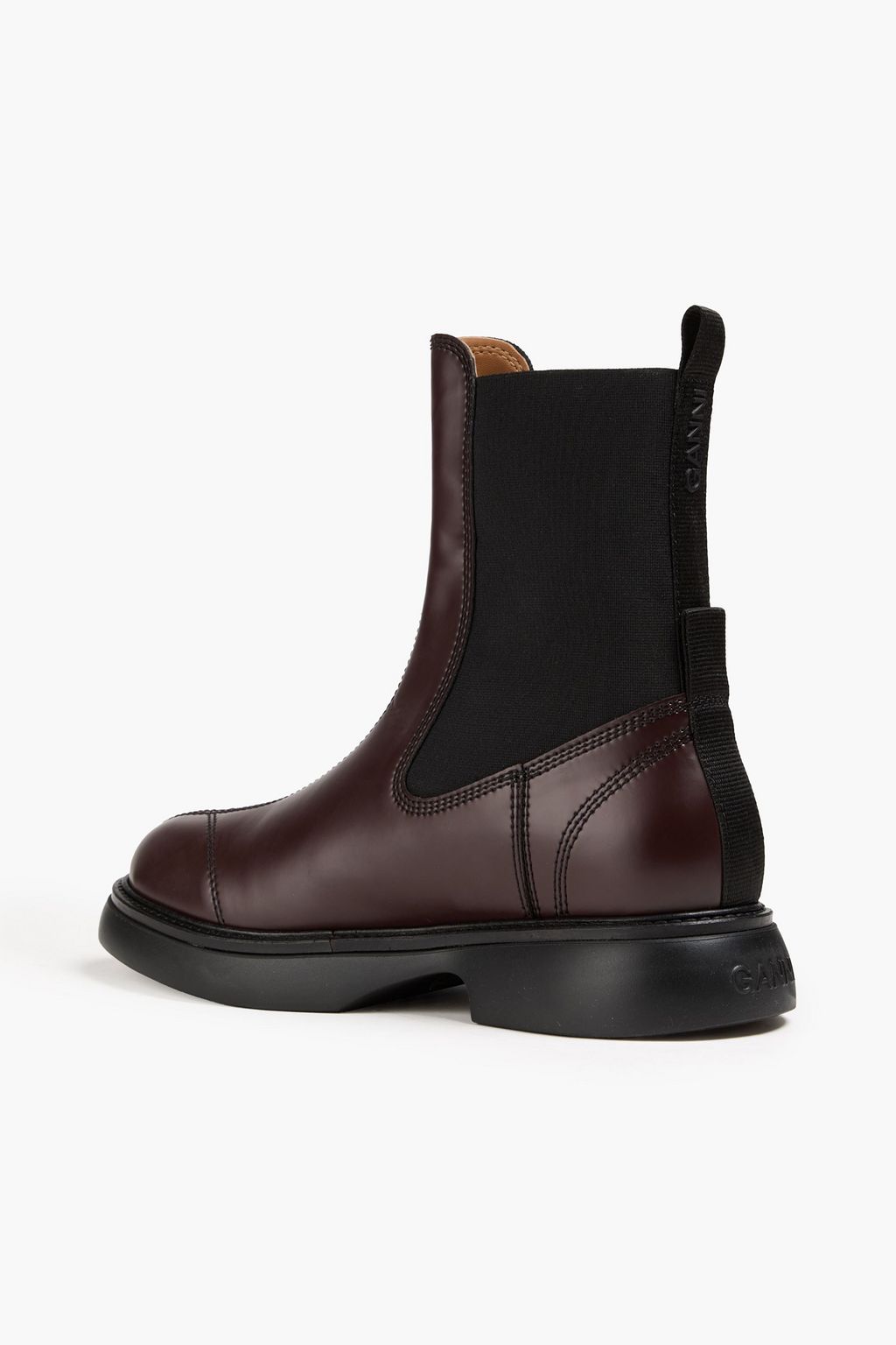 GANNI Leather-blend Chelsea boots