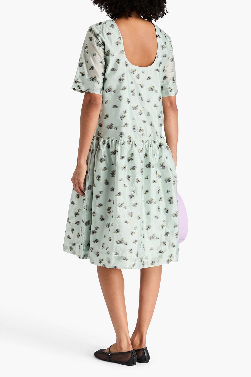 GANNI Floral-print fil coupé organza dress
