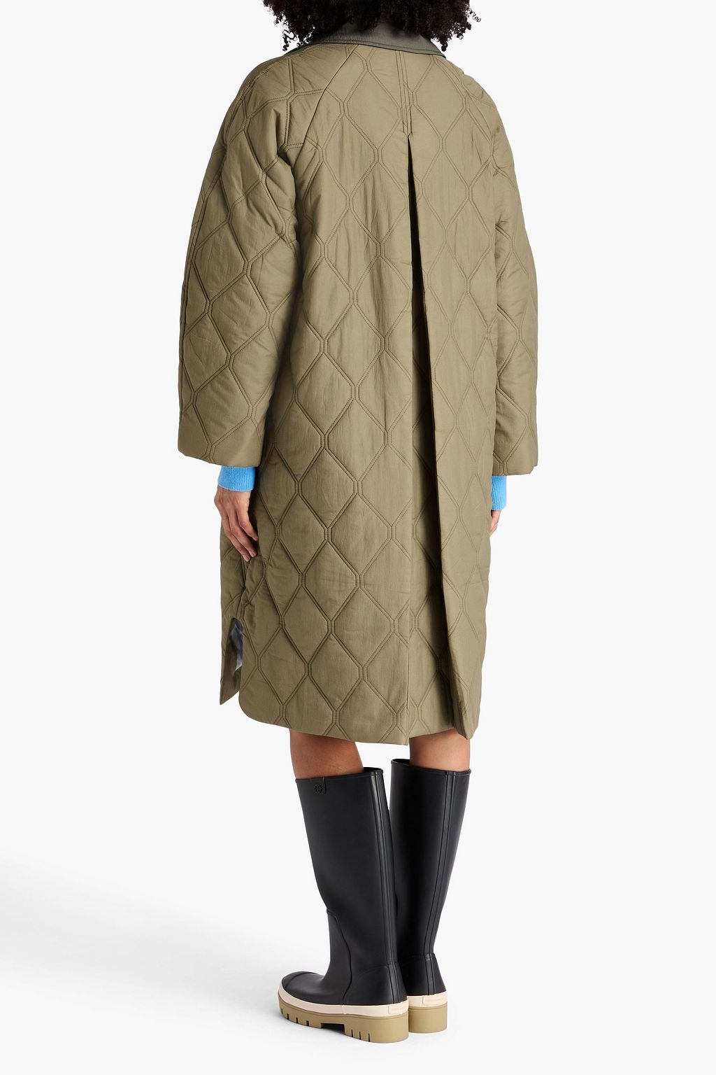GANNI Quilted shell coat