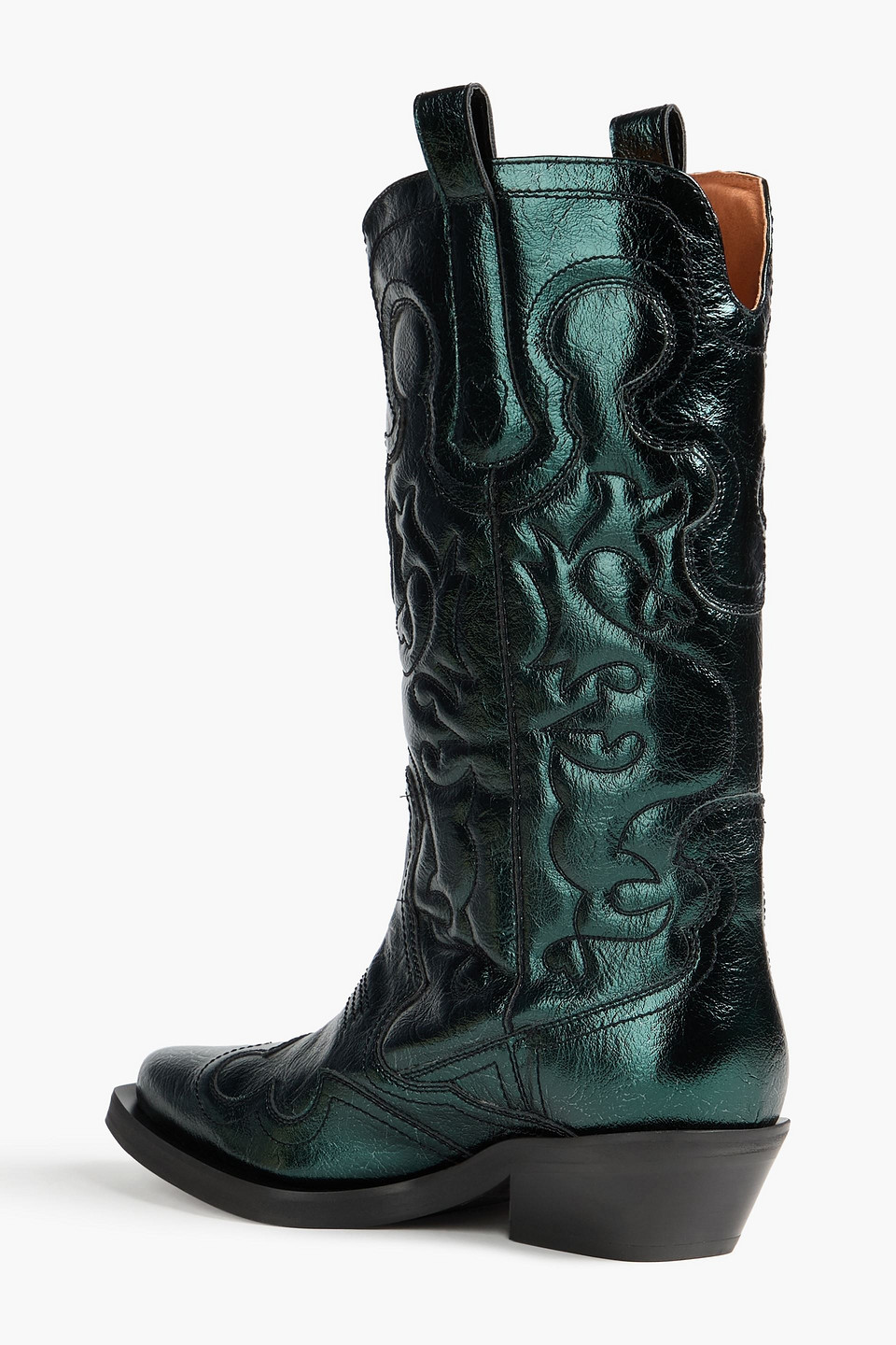  Ganni - Metallic Cowboy Boots - Green - Eu 36 