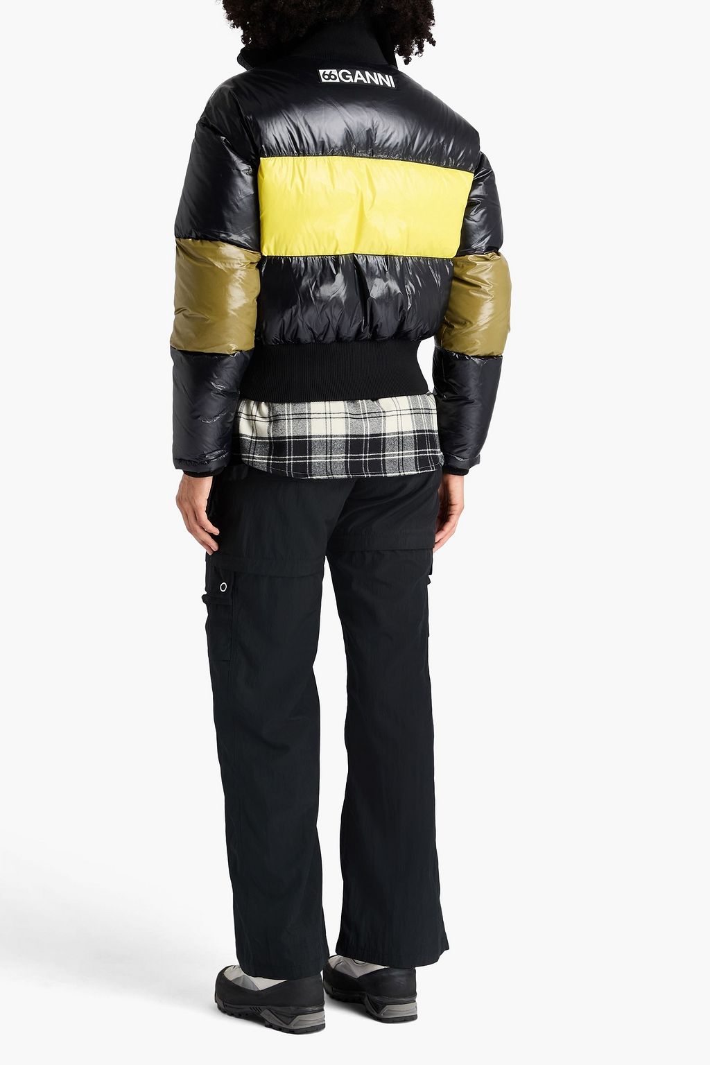 GANNI X 66°NORTH Askja quilted striped shell bomber jacket